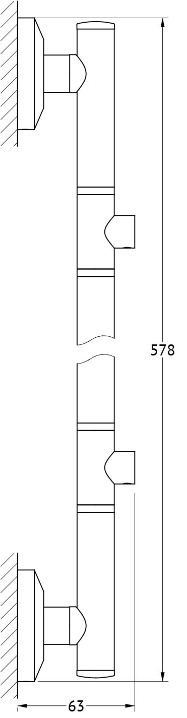 фото Штанга для 2-х аксессуаров fbs standard 58 см sta 074