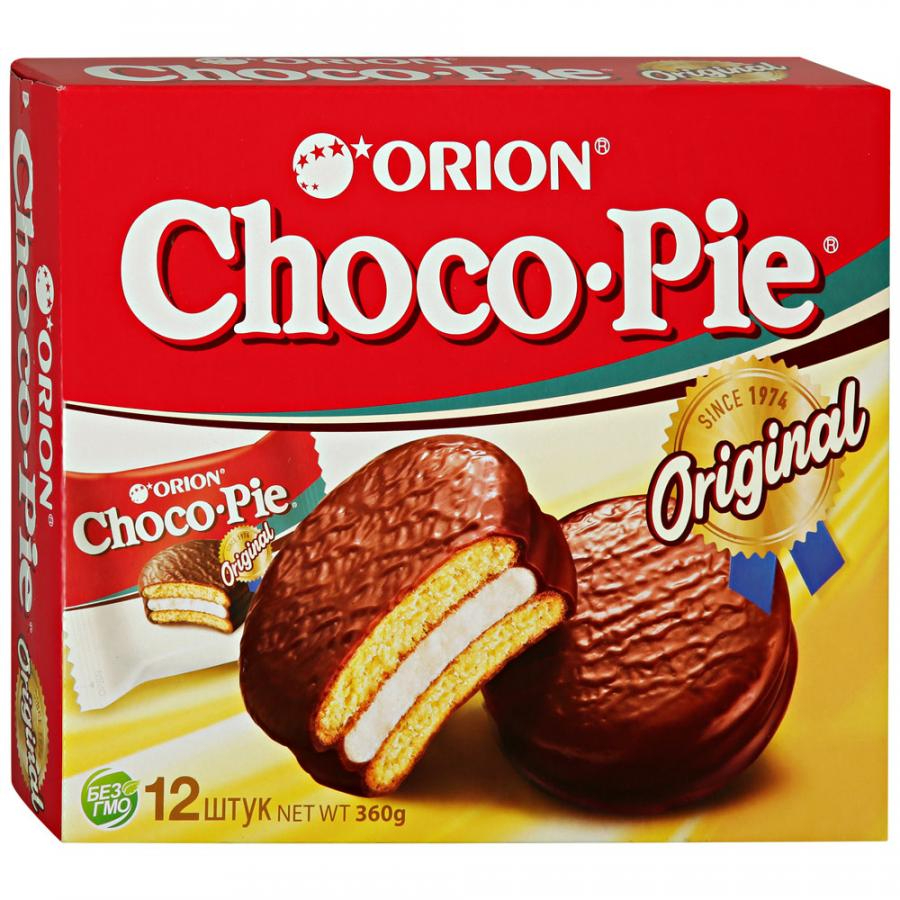 фото Пирожное orion choco pie original в шоколадной глазури, 360 г