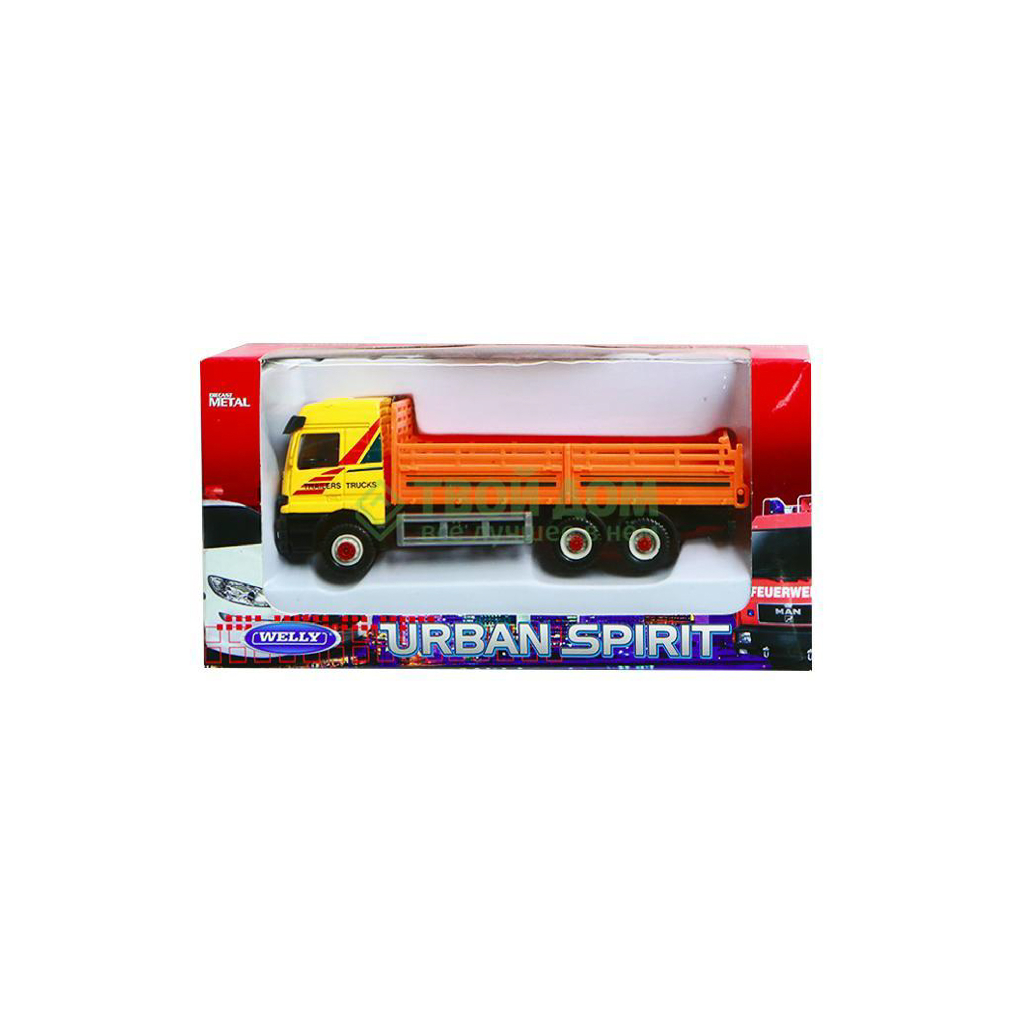 

Машинка Welly Игр модель грузовика 15см 16 видов 99610A, Желтый;оранжевый