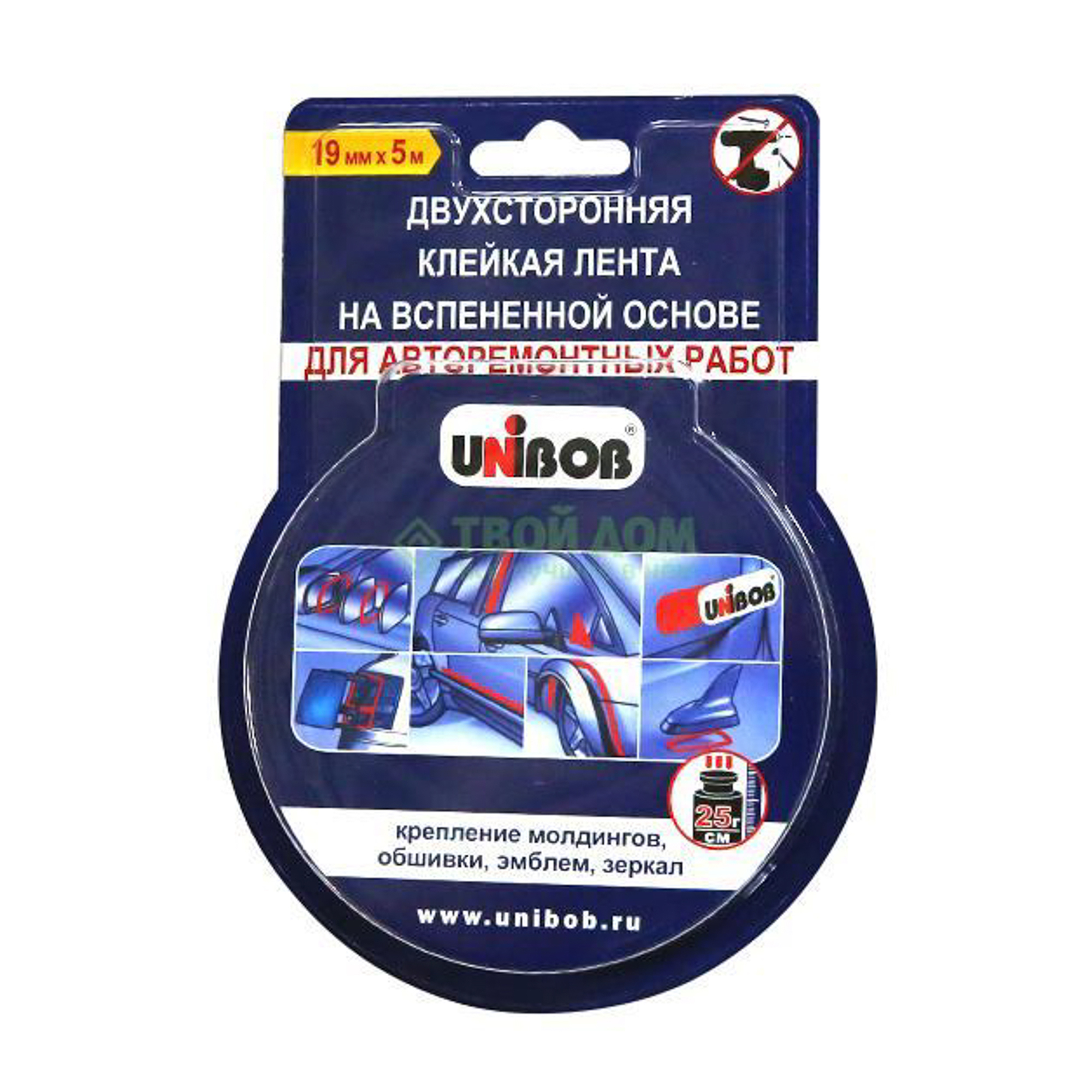 

Лента Unibob Авторемонт 19мм х 5м, Белый