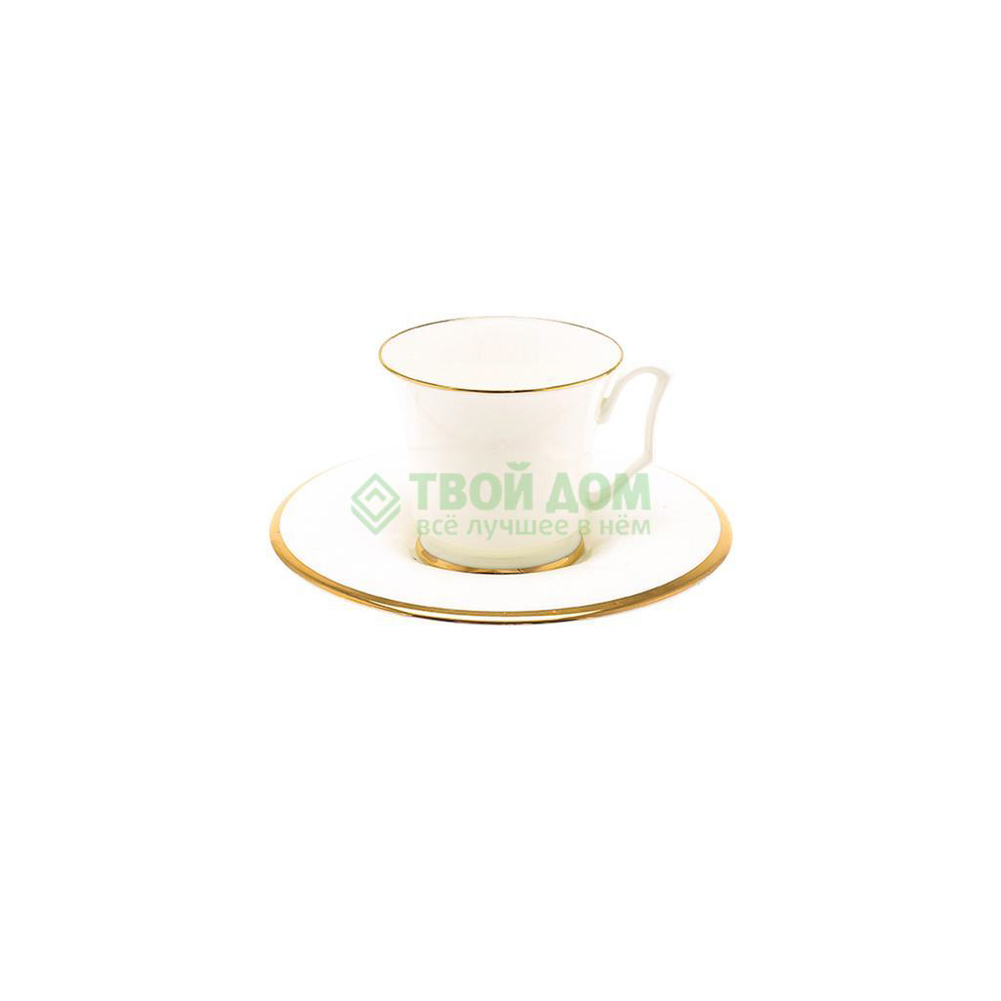 Чашка с блюдцем Юлия золотая лента Ифз (8117853001), цвет золотой - фото 1