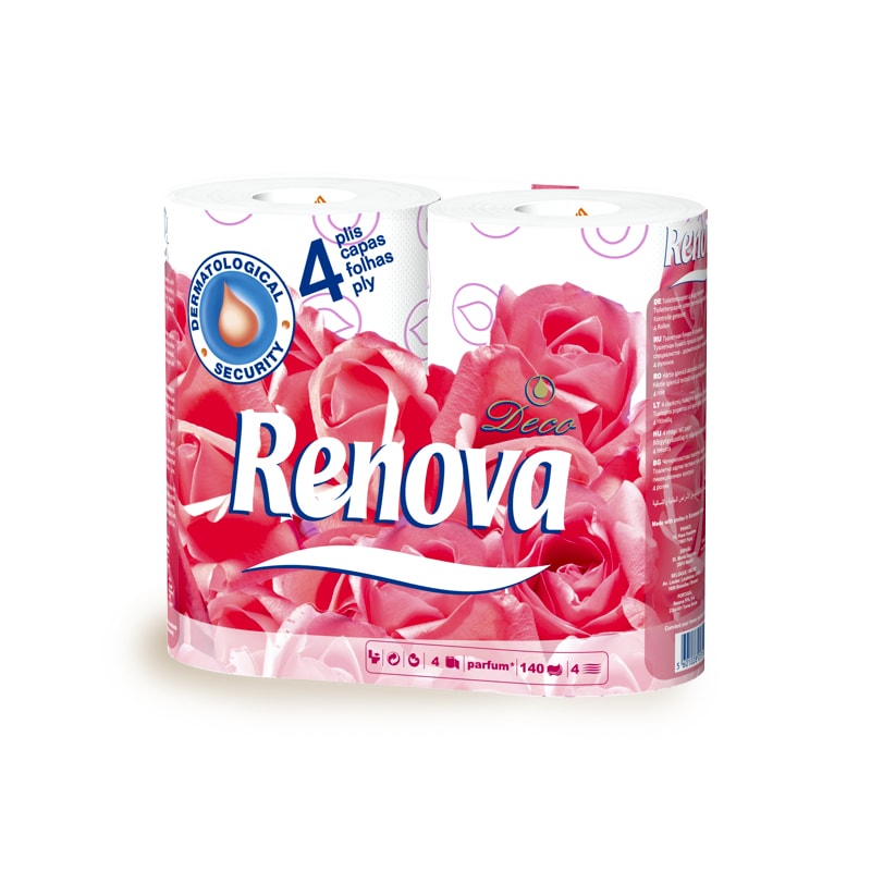 Туалетная бумага Renova Deco 4 рулона, цвет белый - фото 1