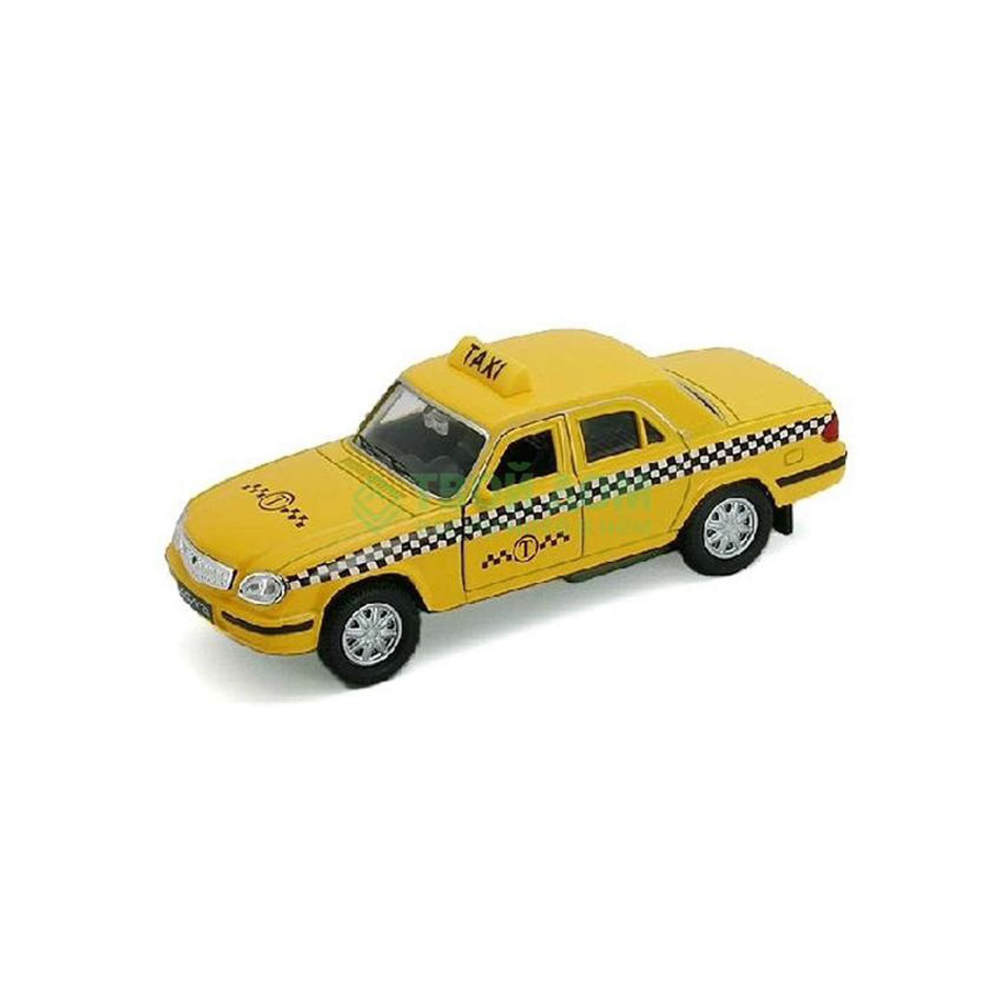 Машинка Welly Волга такси 1:34-39 (42384TI), цвет желтый - фото 1