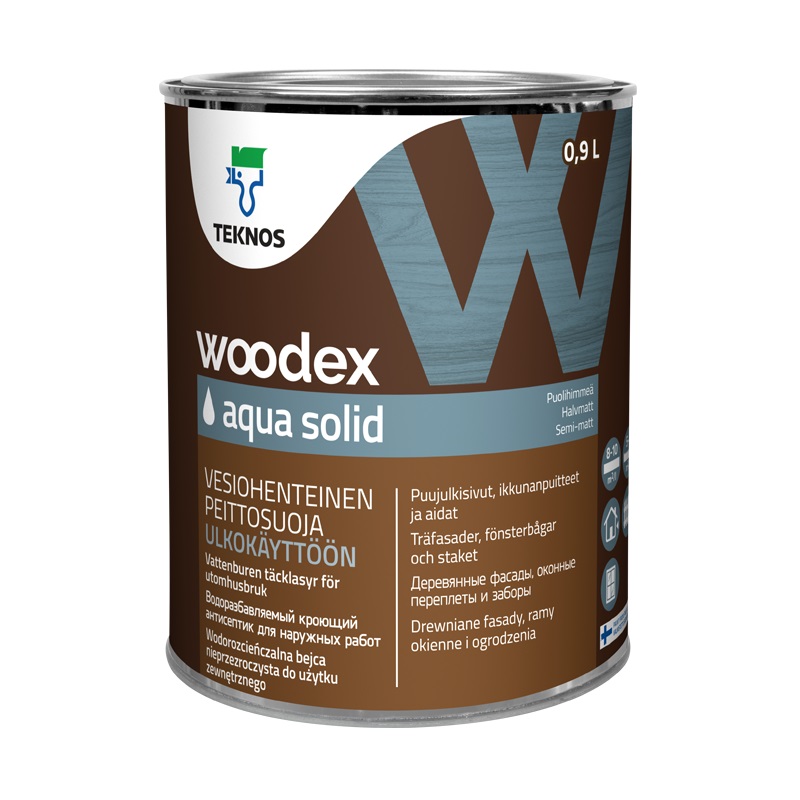 Антисептик белый Teknos Woodex Aqua Solid PM1 1/0,9 л