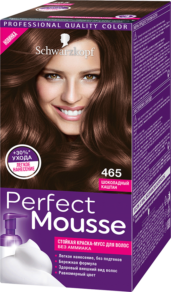 фото Краска-мусс для волос schwarzkopf perfect mousse 465 шоколадный каштан