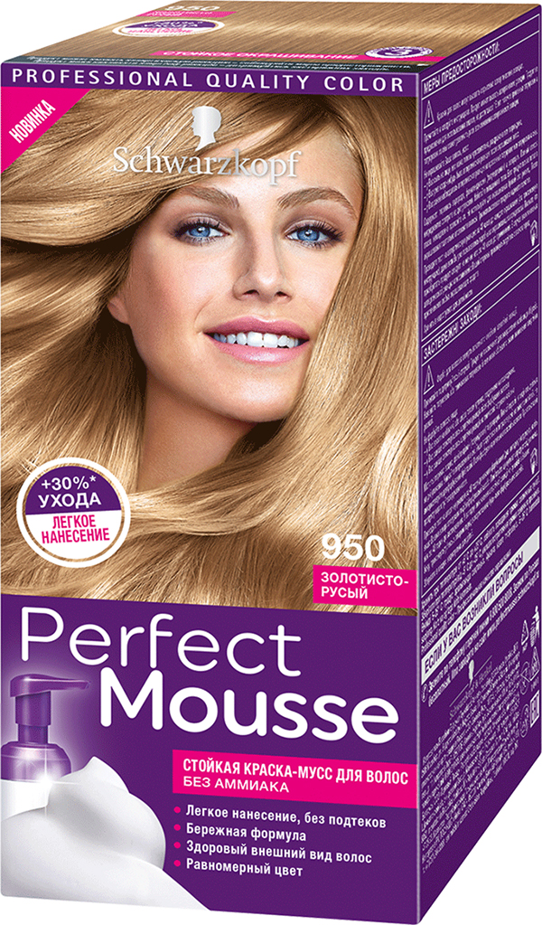 фото Краска-мусс для волос schwarzkopf perfect mousse 950 9-0 натуральный блонд