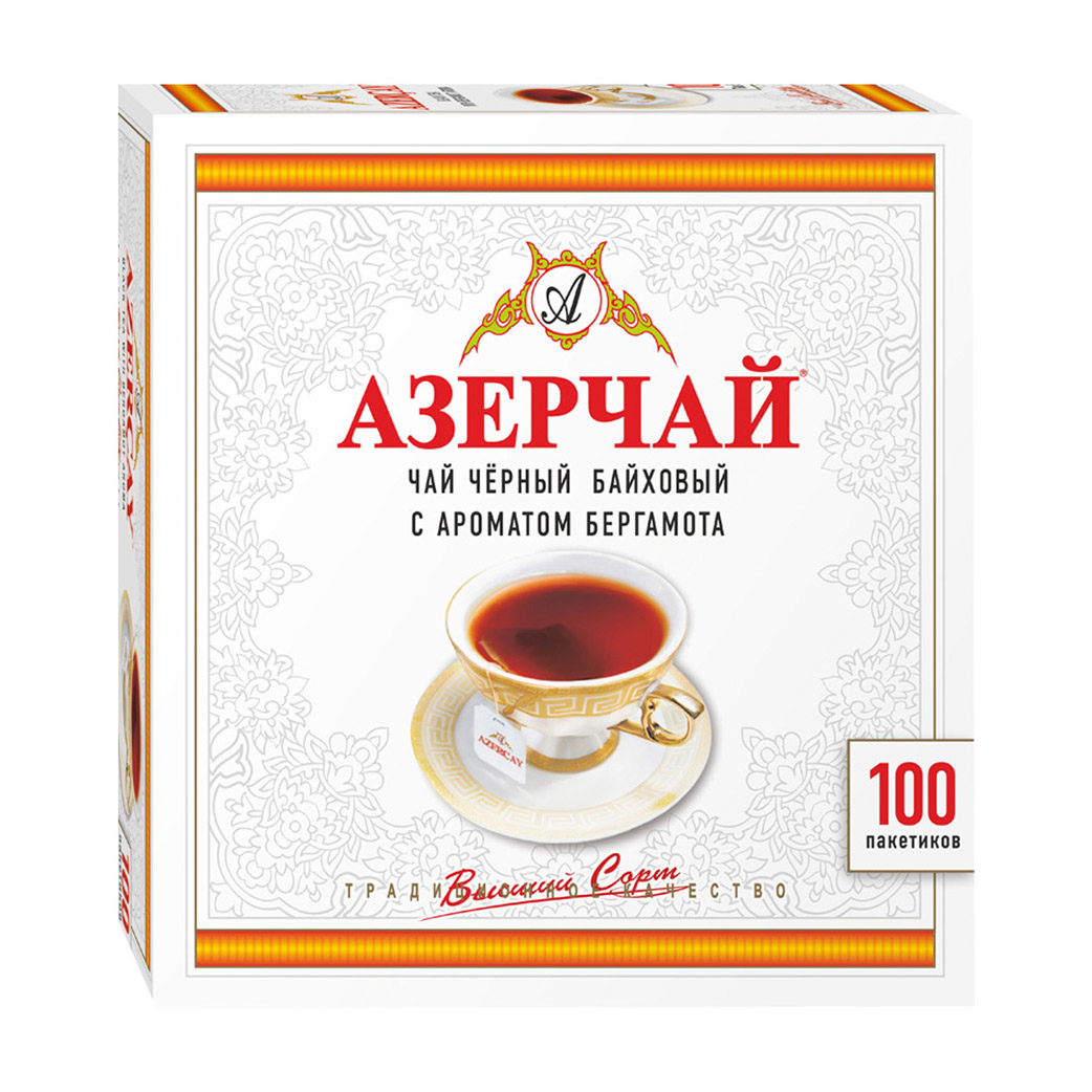 Чай Azercay черный с бергамотом 100 пакетиков