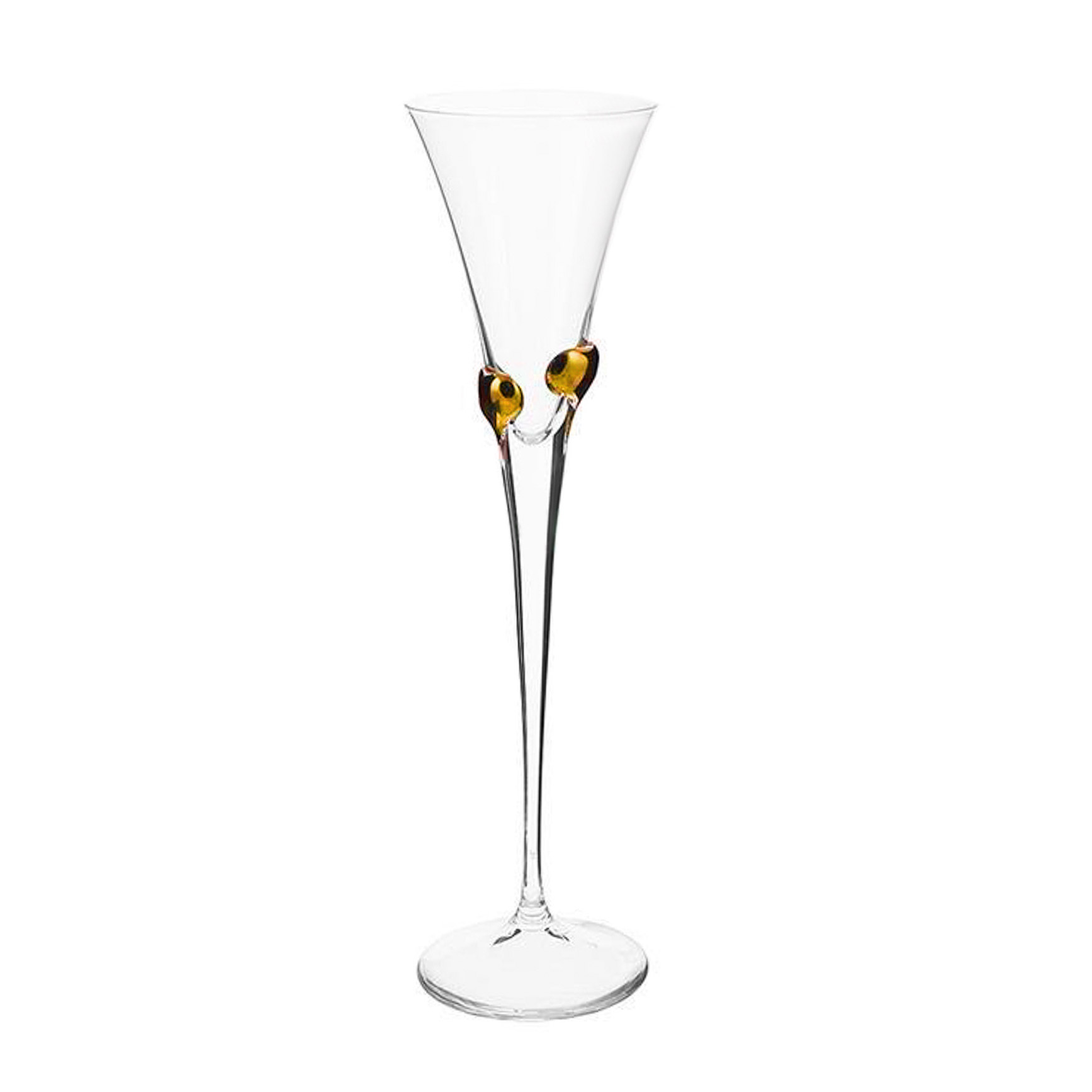Рюмка для шампанского CRYSTALEX CZ S.R.O. Золотое сердце 0,17 л, цвет прозрачный - фото 1