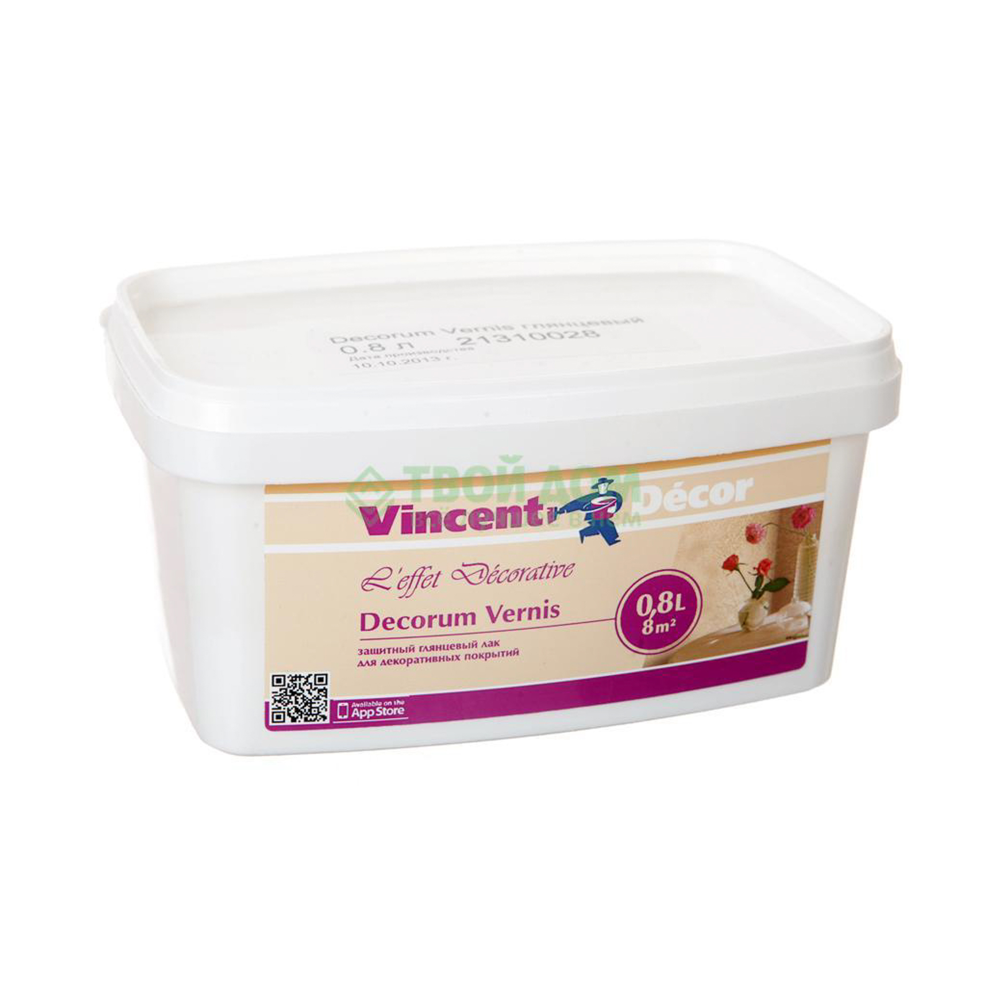 

Лак Vincent decor Декорум вернис защитный глянц 0.8л (103-069), Белый