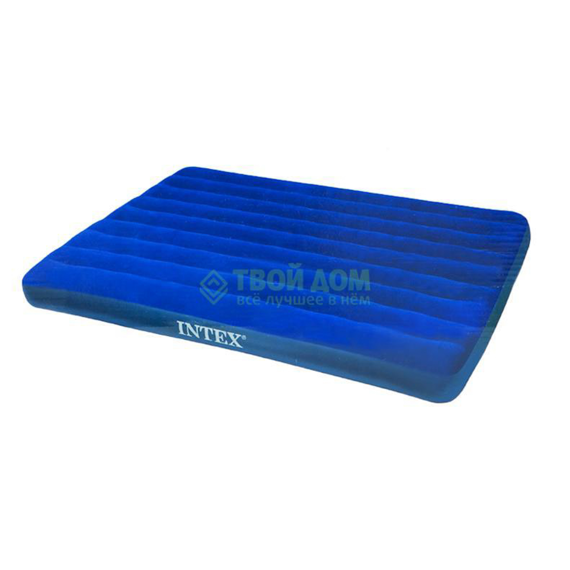 Надувной матрас Intex Classic Downy Bed 152х203 см (68759), цвет синий, размер 31х37х10 см