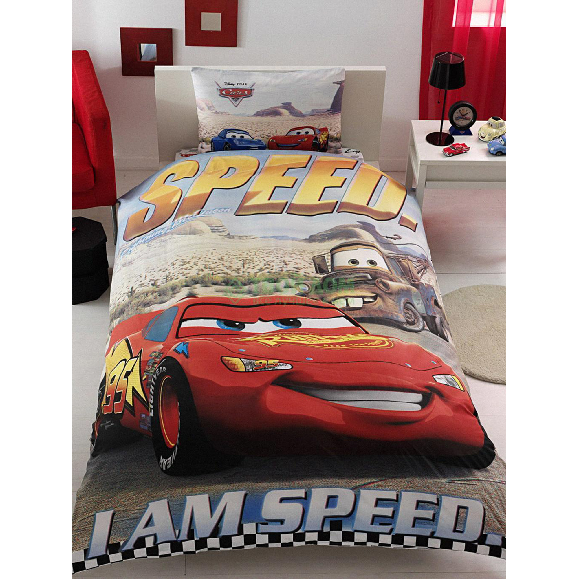 Комплект постельного белья детский 1,5-спальный Tac Disney The Cars MacQueen (7012B-8800000226)