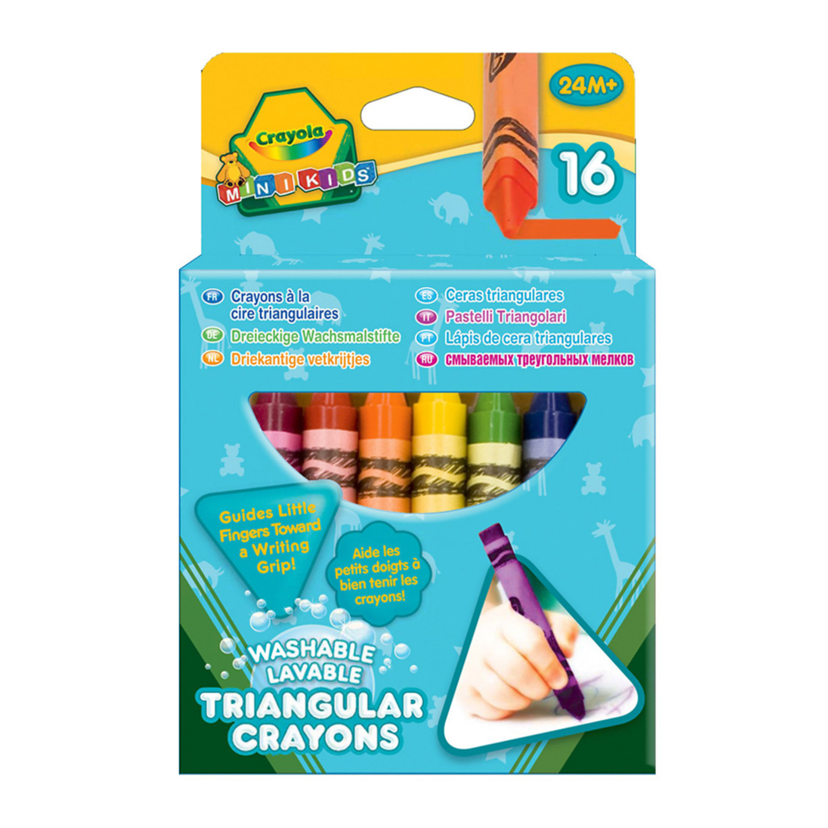 Crayola Мелки 16 смываемые треугольные восковые (52-016T)