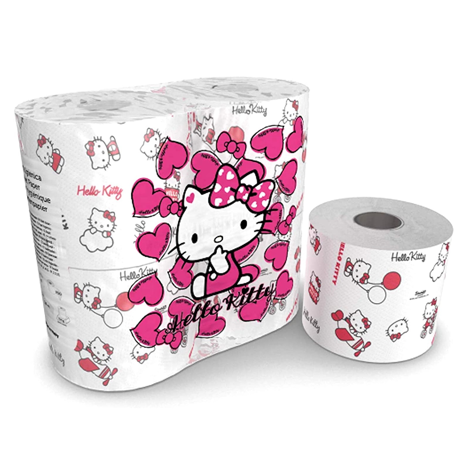 Туалетная бумага World cart hello kitty 4сл 4рул (I043A112-10HKD), цвет белый - фото 1