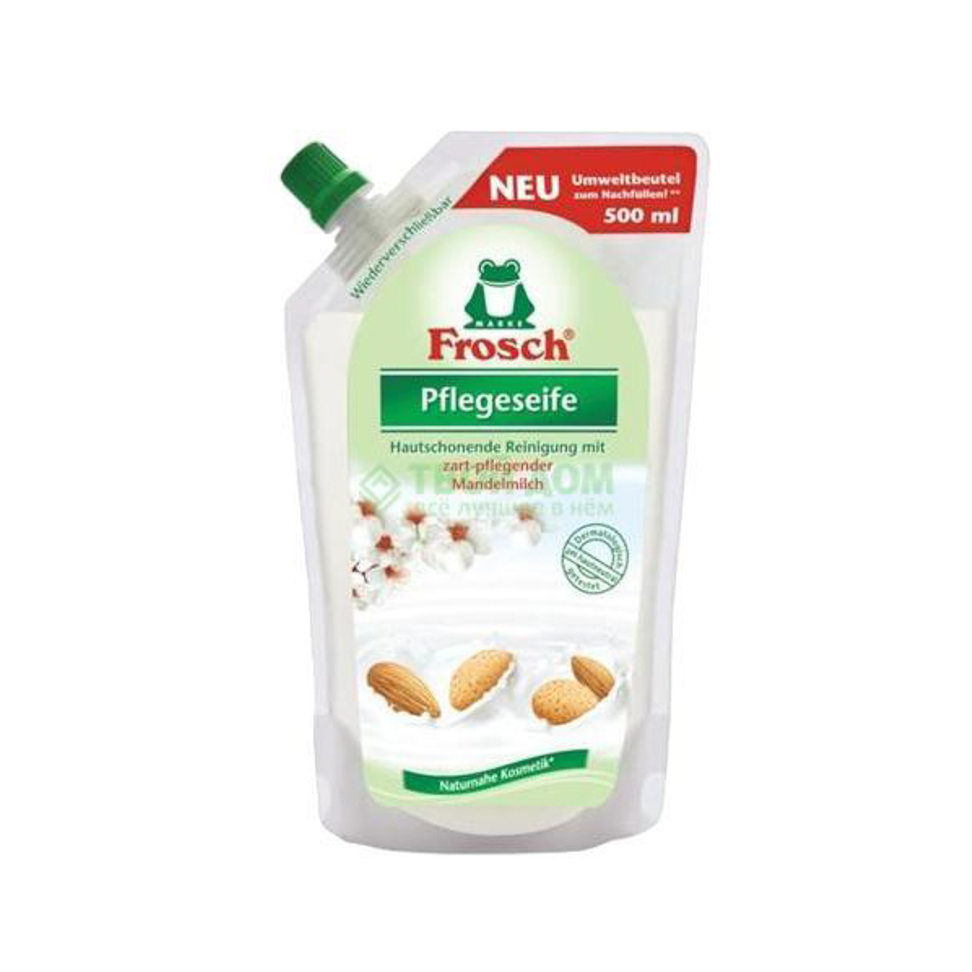 Мыло для рук Frosch Ухаживающее Запаска миндальное молочко (500мл)