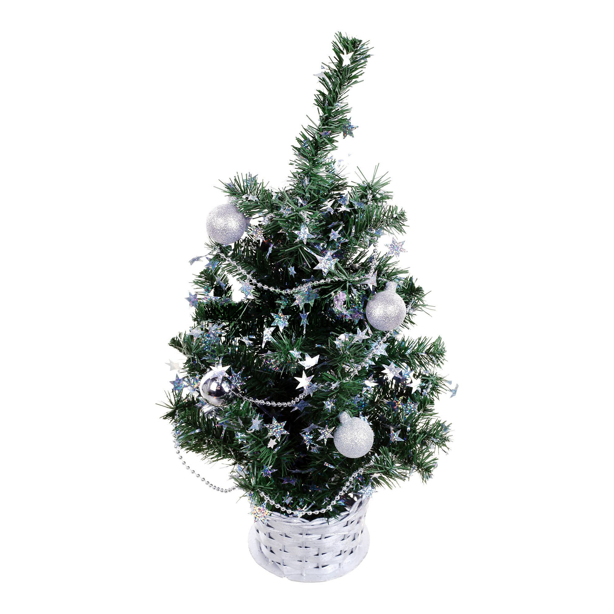 

Ель искусственная Weiste украшенная шарами 45 см (5056), Белый