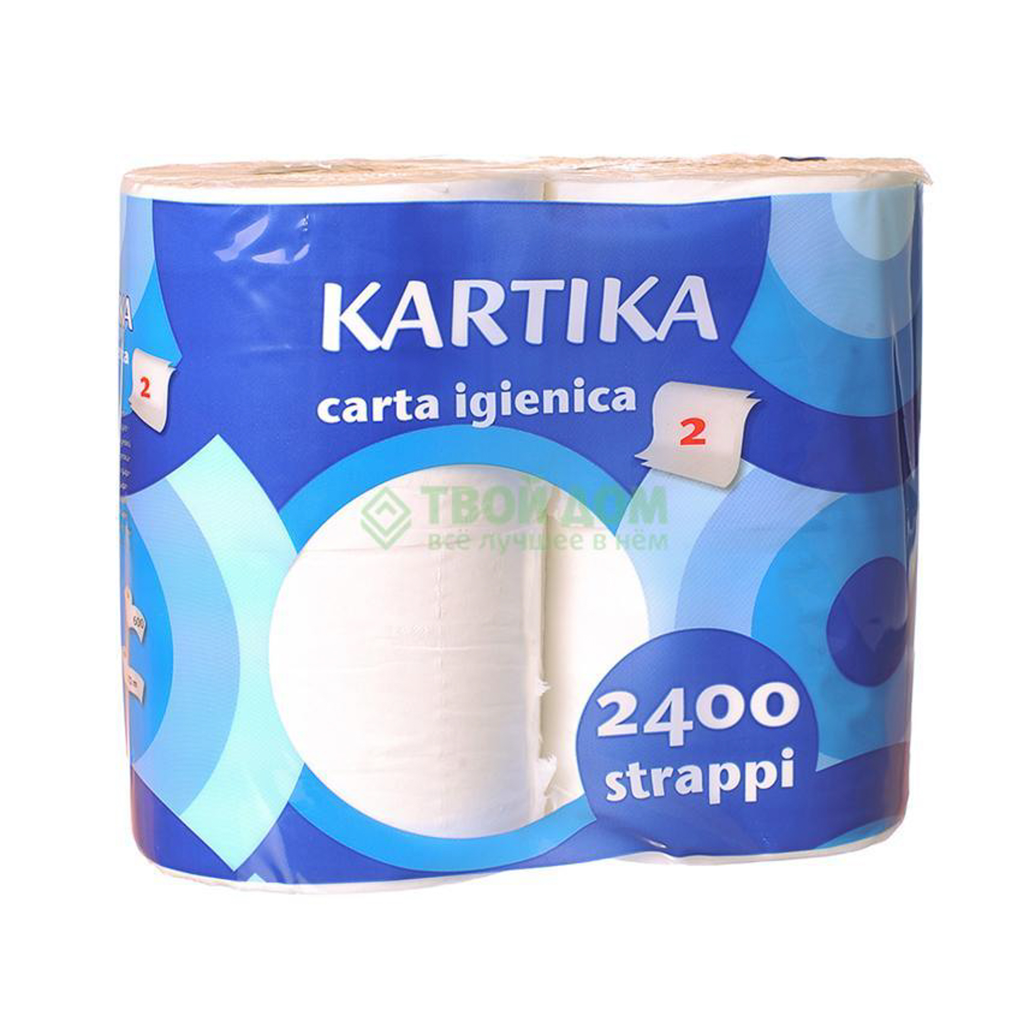 Туалетная бумага World cart 4 р по 600л 2сл kartika (I042A246-15KR), цвет белый - фото 1