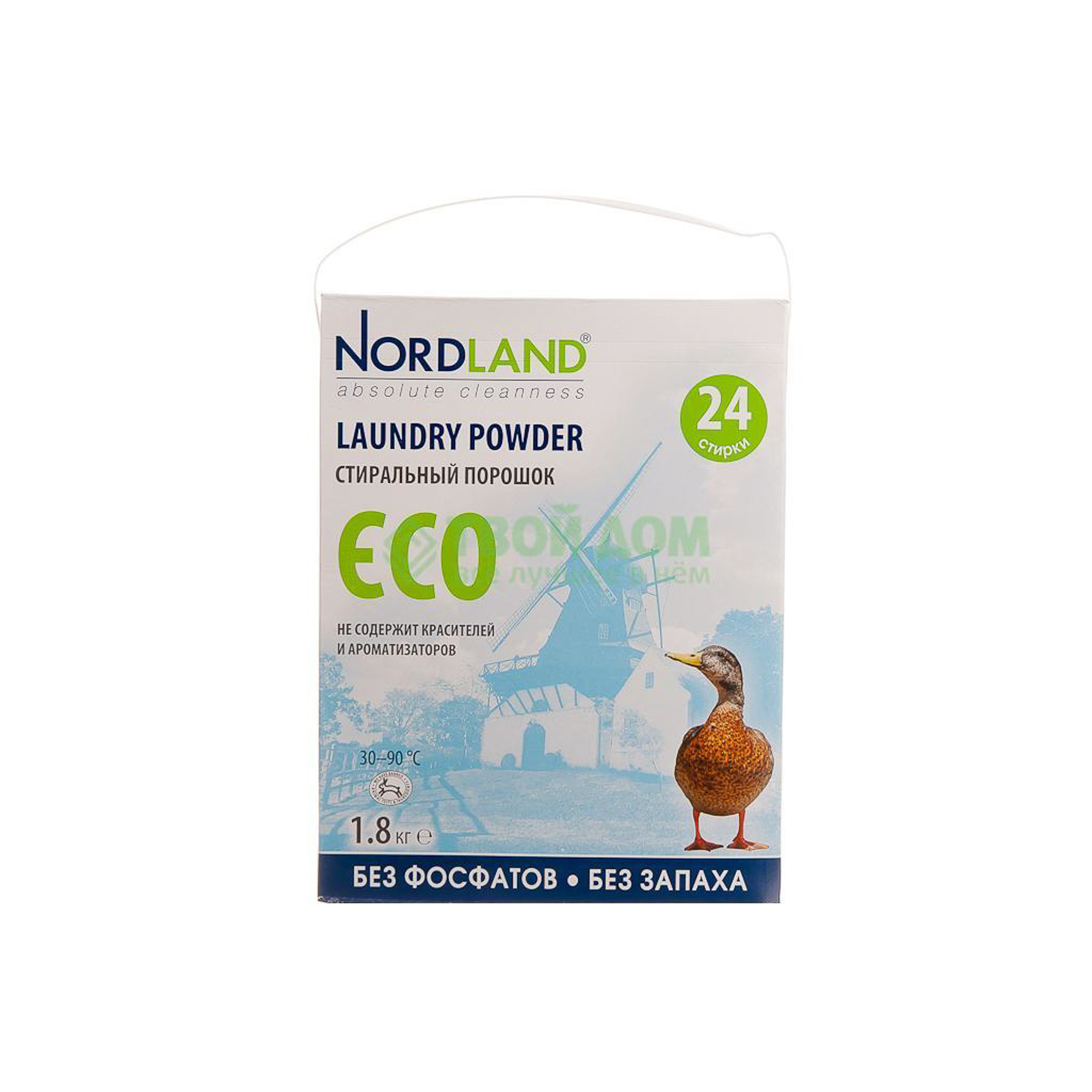 фото Стиральный порошок nordland eco для белых и цветных тканей 1.8 кг