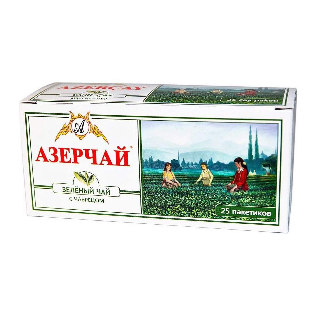 Чай Азерчай зеленый с чабрецом 25х2 г