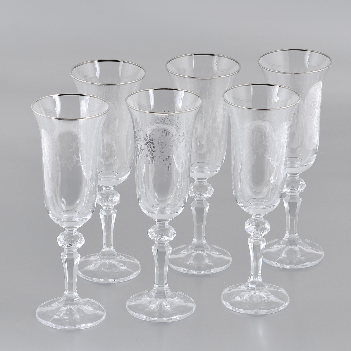 Набор бокалов для шампанского Crystal Bohemia 150мл/6шт/роза (40707/150S), цвет прозрачный - фото 1