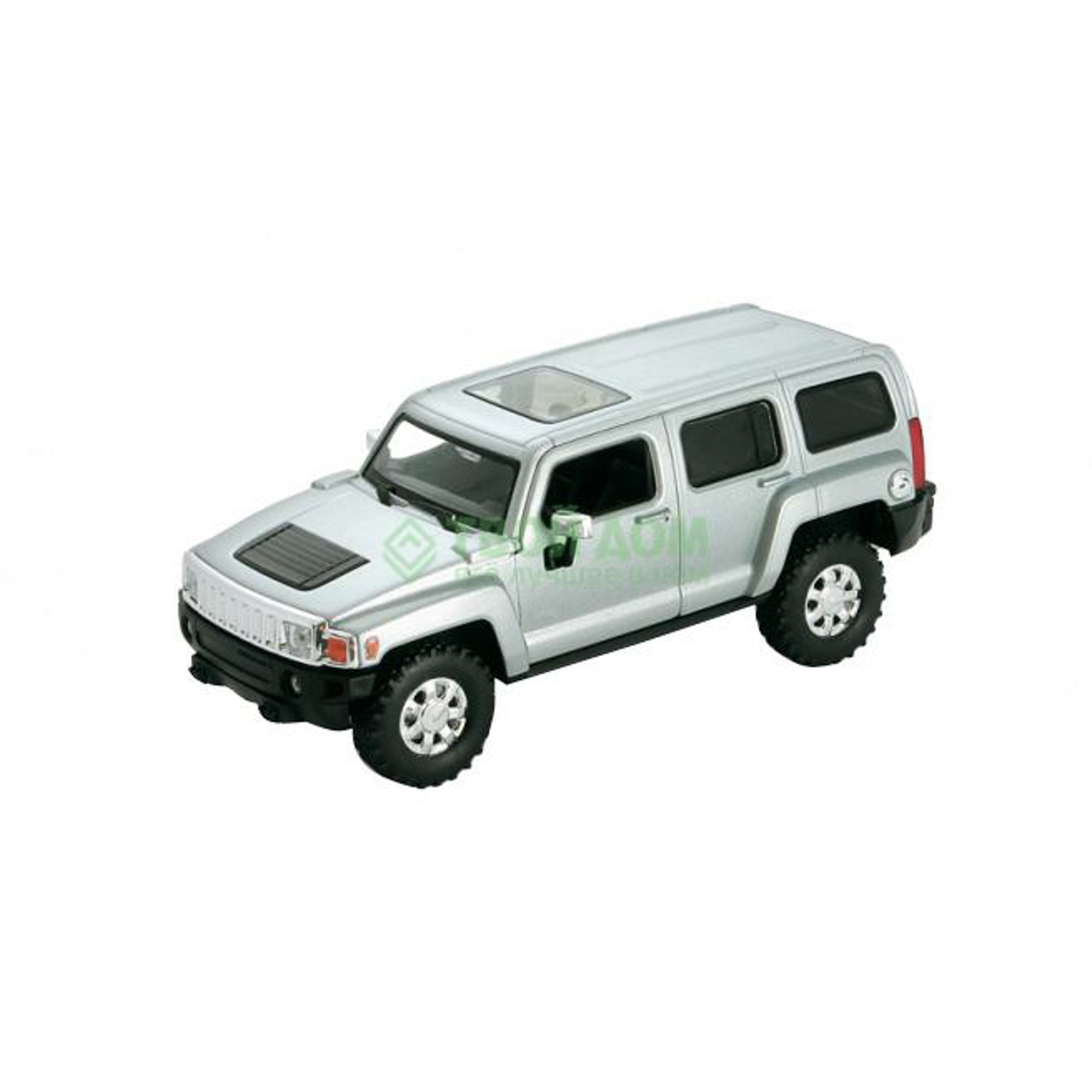 Машинка Welly Hummer H3 1:34-1:39 (43629), цвет серебристый - фото 1