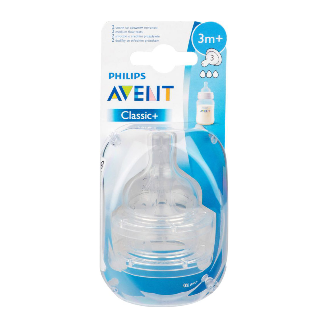 

Соска Philips Avent Anti-colic со средним потоком с 3-х месяцев 2 шт, Прозрачный