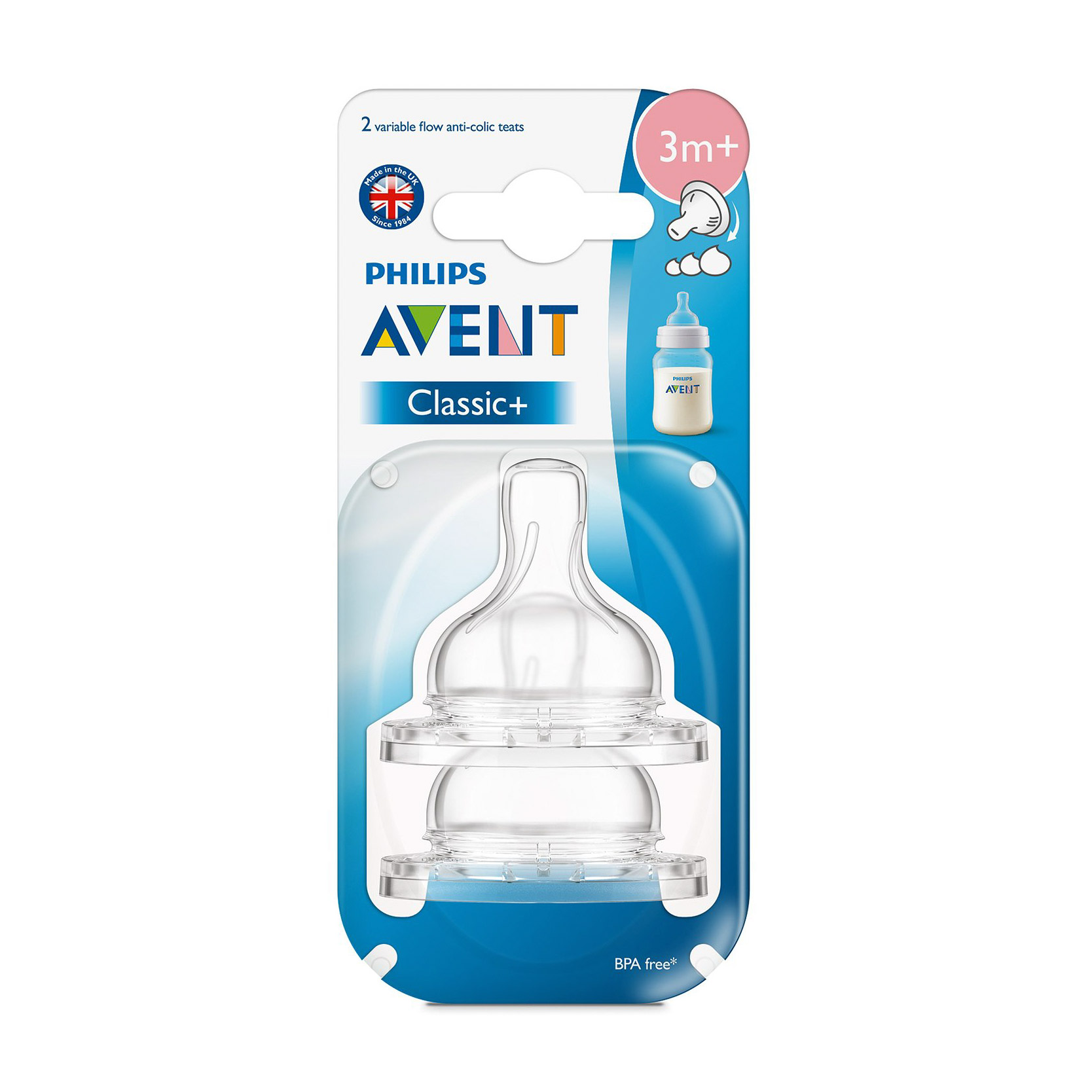 фото Соска philips avent anti-colic с переменным потоком с 3-х месяцев 2 шт