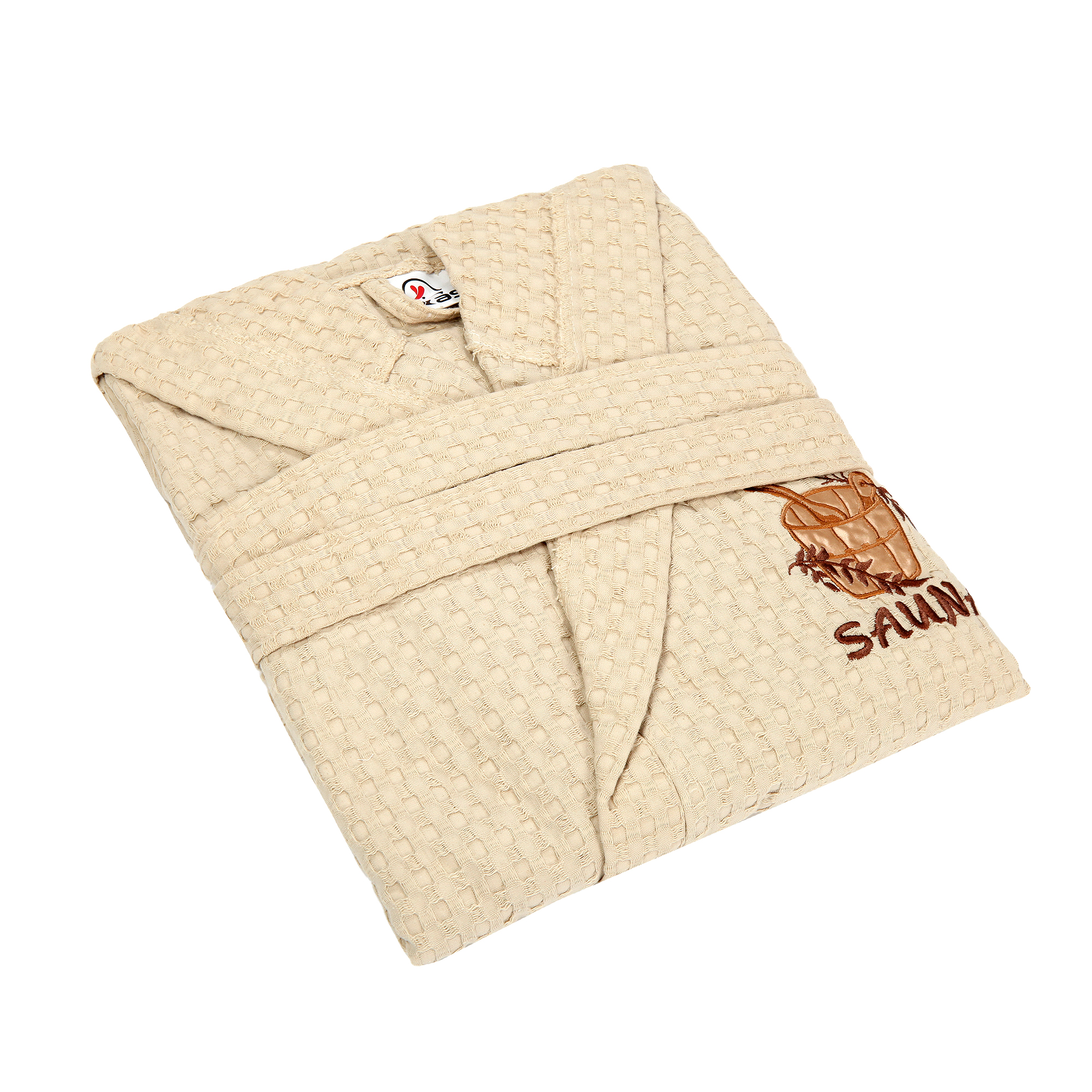 фото Халат мужской asil sauna brown xxxl вафельный с капюшоном