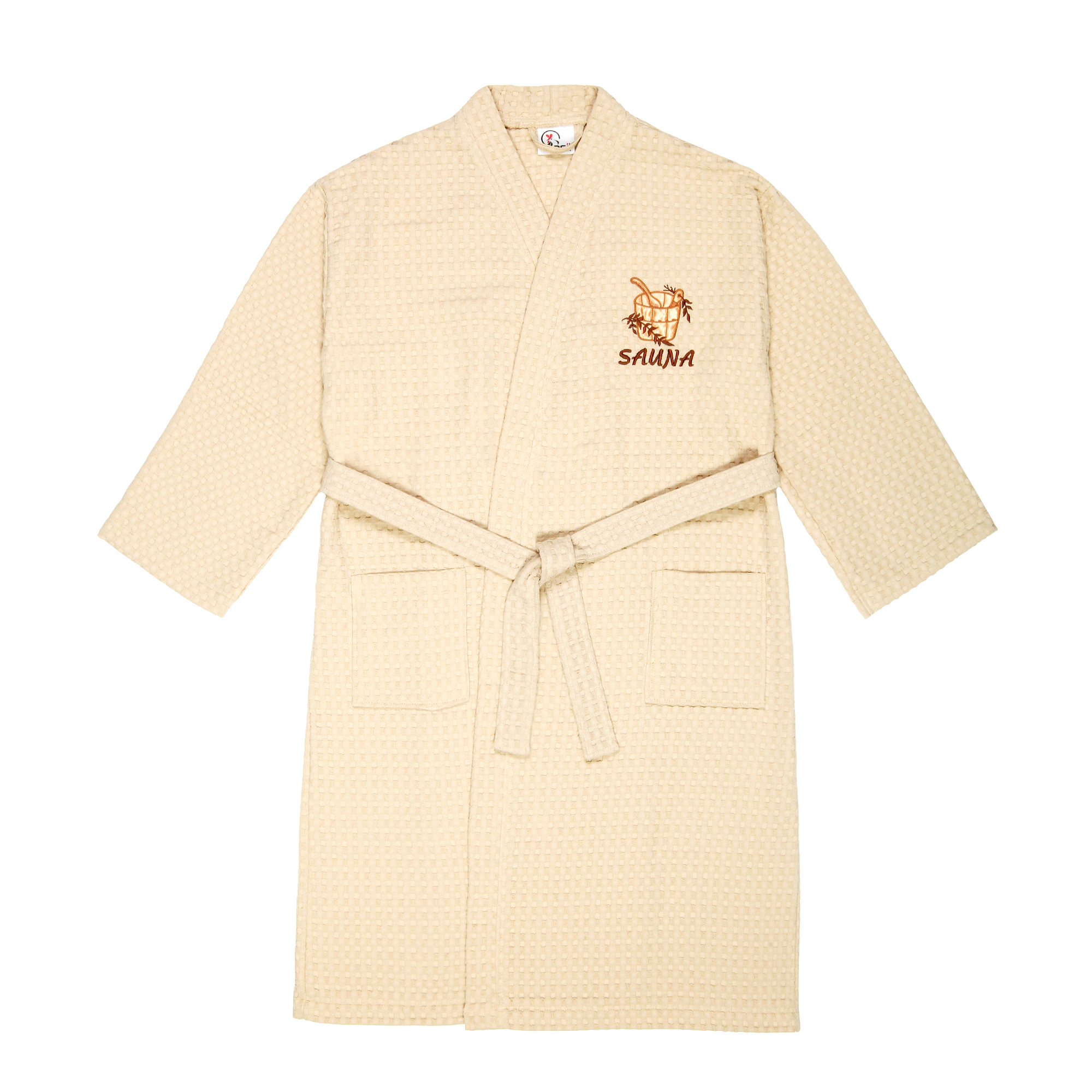 фото Халат мужской asil sauna kimono brown l вафельный