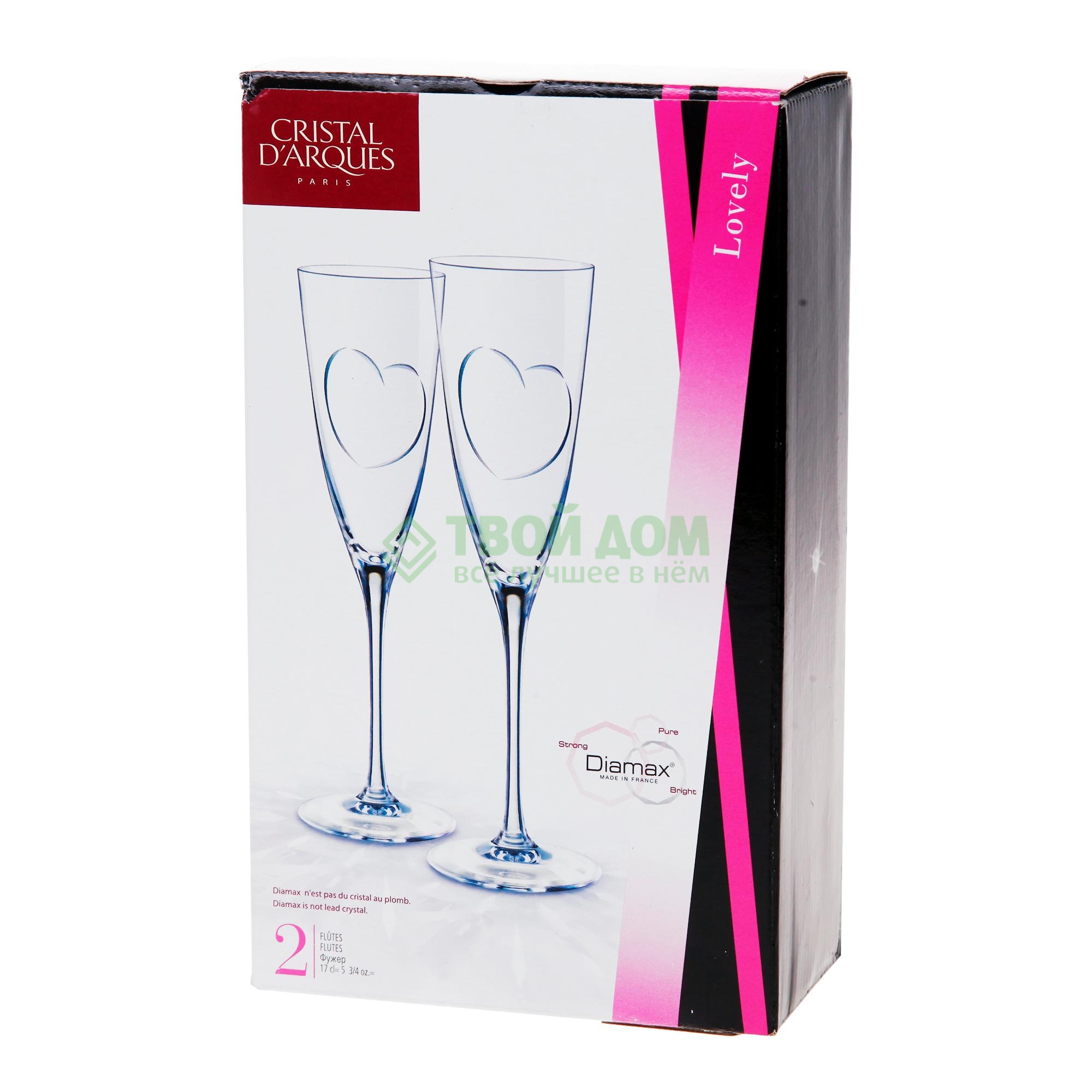 Набор бокалов для шампанского Cristal d'arques Lovely h8703, цвет прозрачный - фото 2