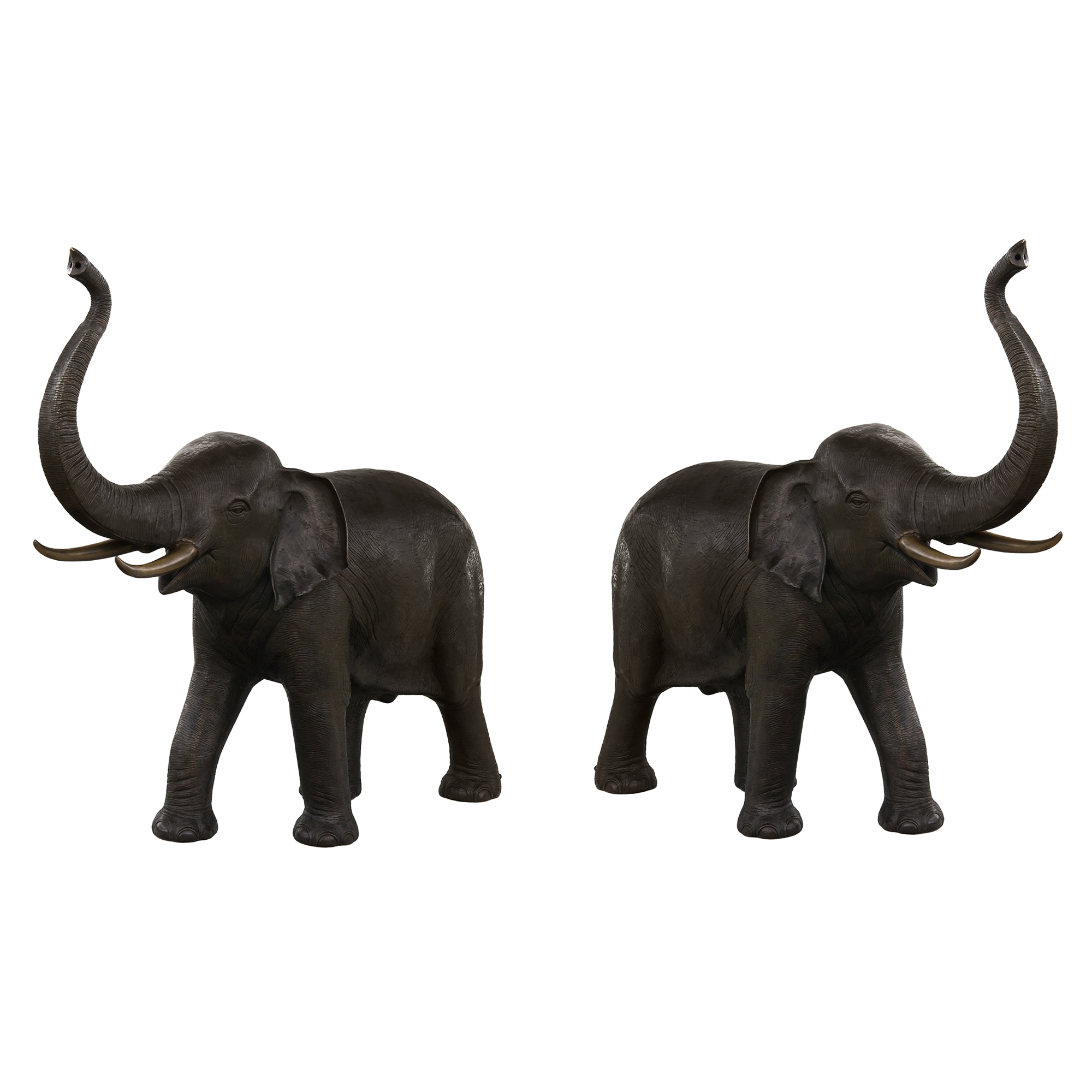 фото Фигура садовая thermobrass фонтан два слона 138x54x150