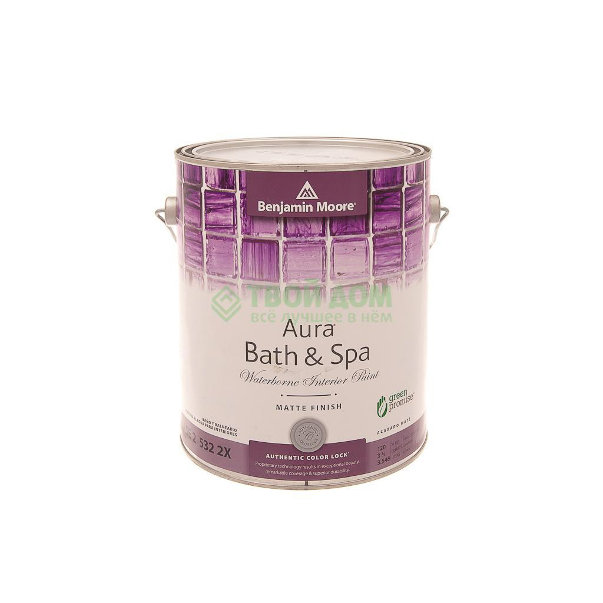 

Краска Бенджамин мур Aura Bath&Spa Matte Finish Base 2 532 2X, Белый