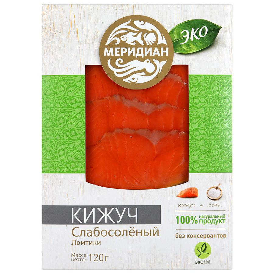 

Кижуч ломтики Меридиан ЭКО слабосоленый, 120 г