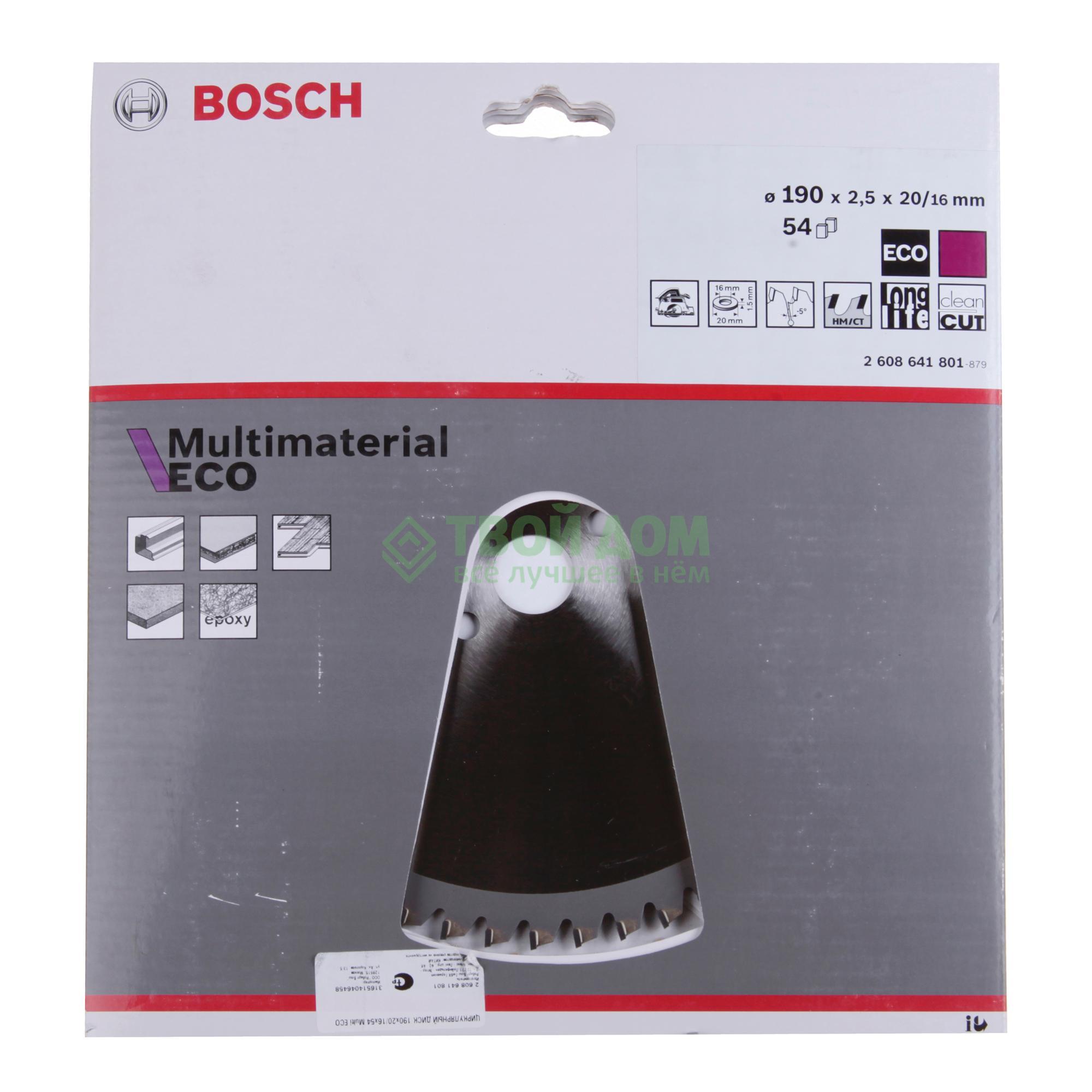 

Пильный диск Bosch 2608641801 Multi ECO 190x54