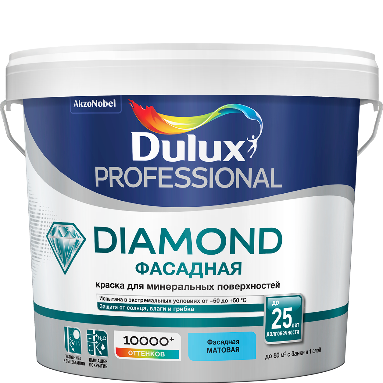 

Краска Dulux Фаcaдная bс гладкая 45л, Белый