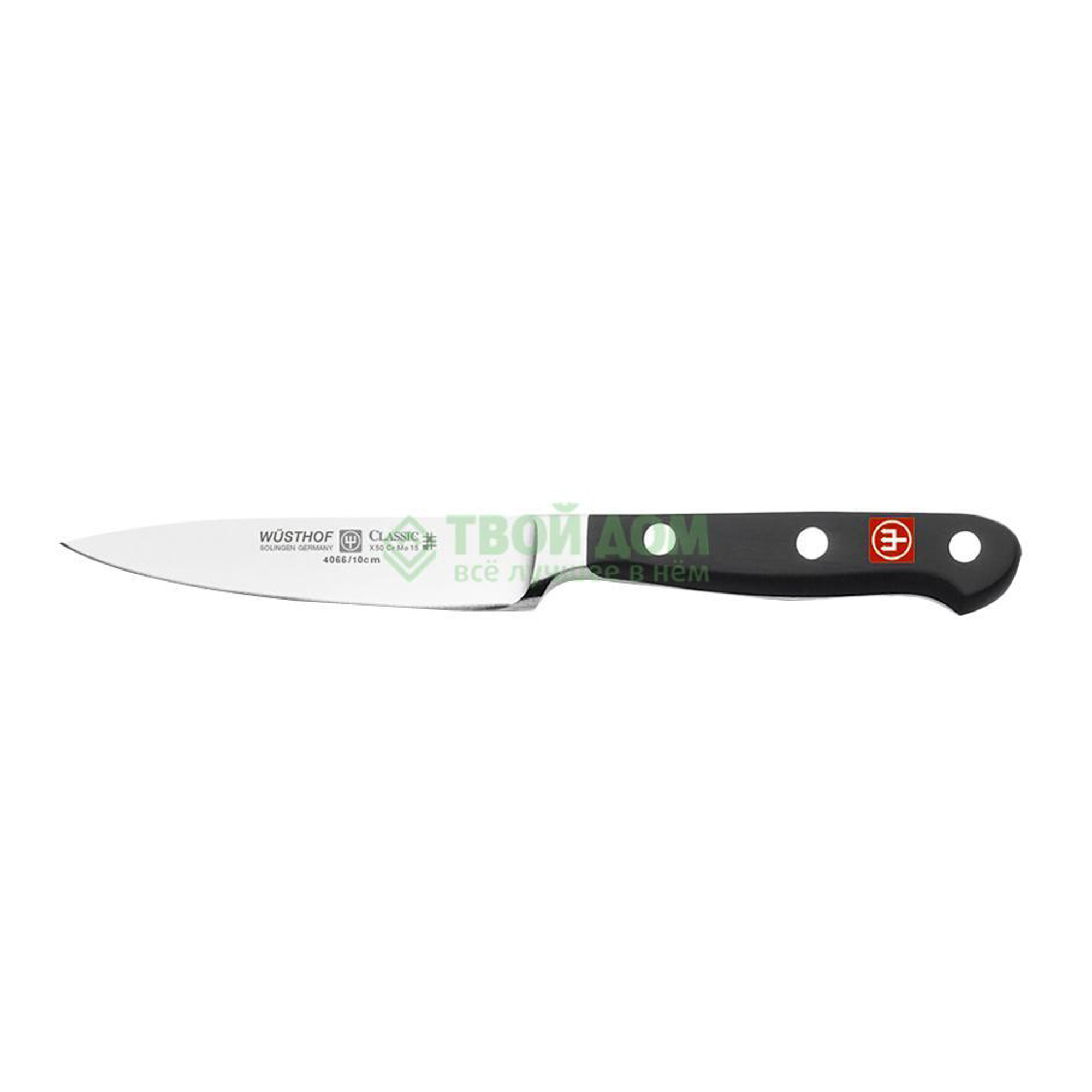 Нож овощной Wusthoff Нож кухонный овощной 10 см classic (4066/10), цвет черный - фото 1