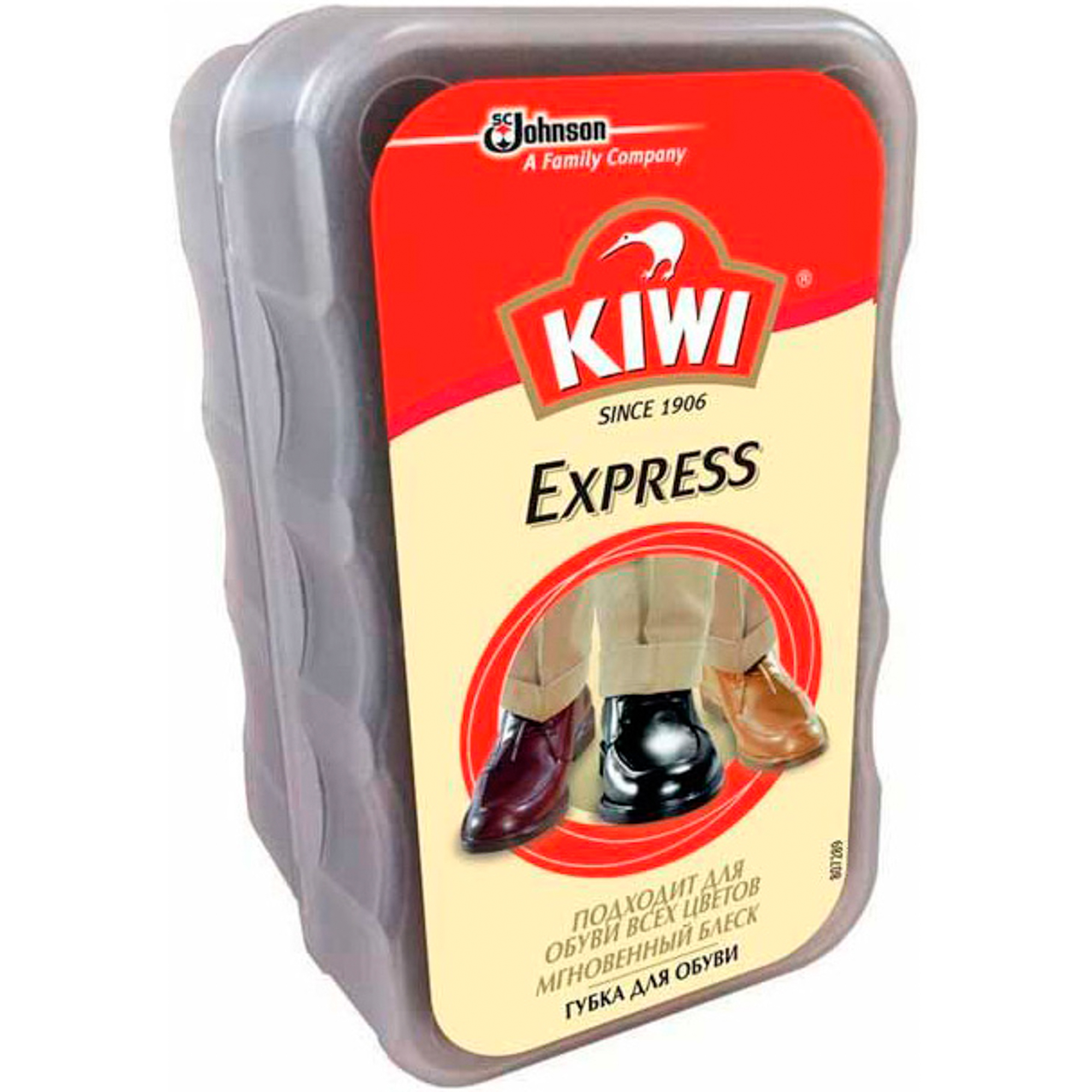 

Губка для обуви Kiwi. Экспресс, без дозатора, бесцветная, Бесцветный