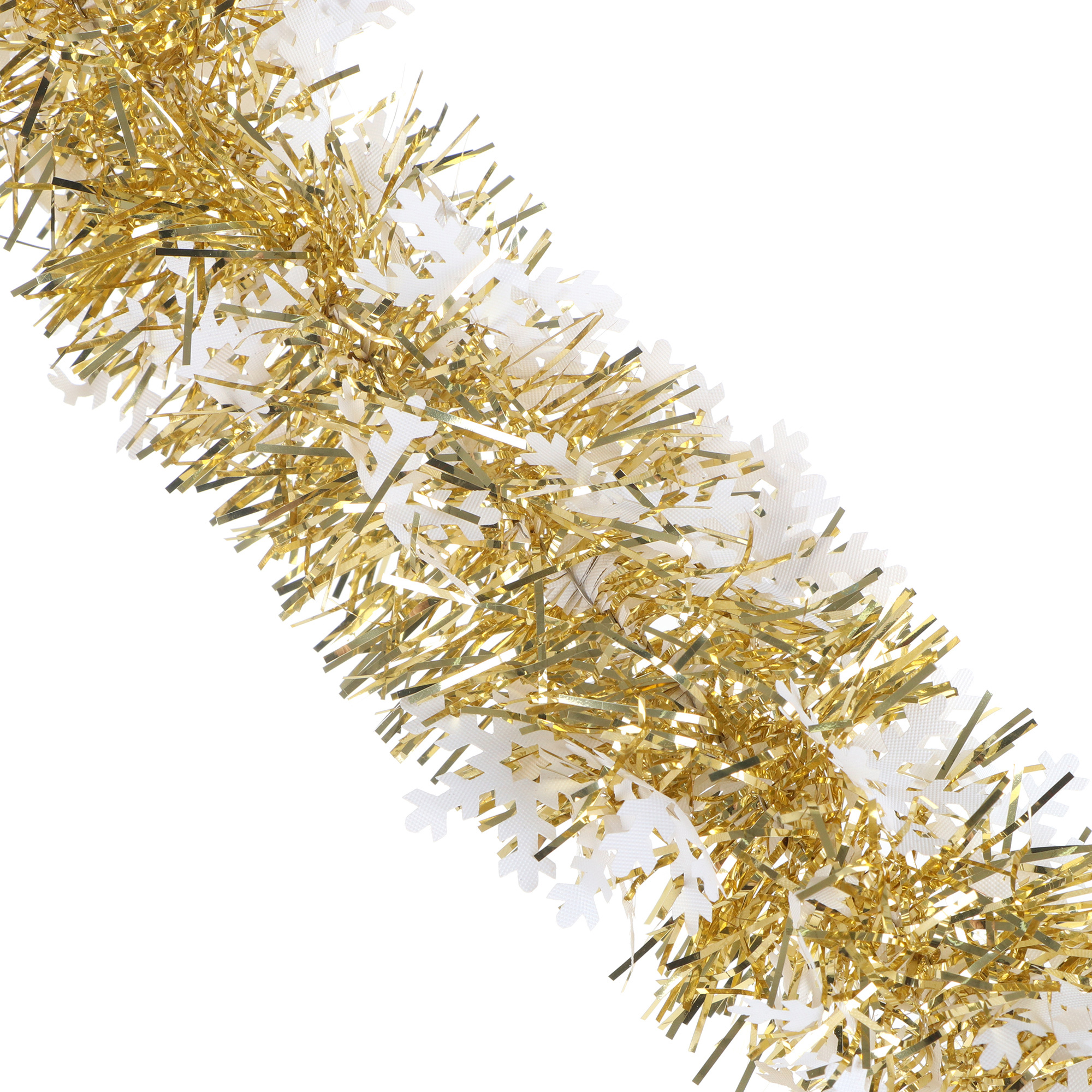 Гирлянда новогодняя Weiste снежинки золотая 60мм 2 метра