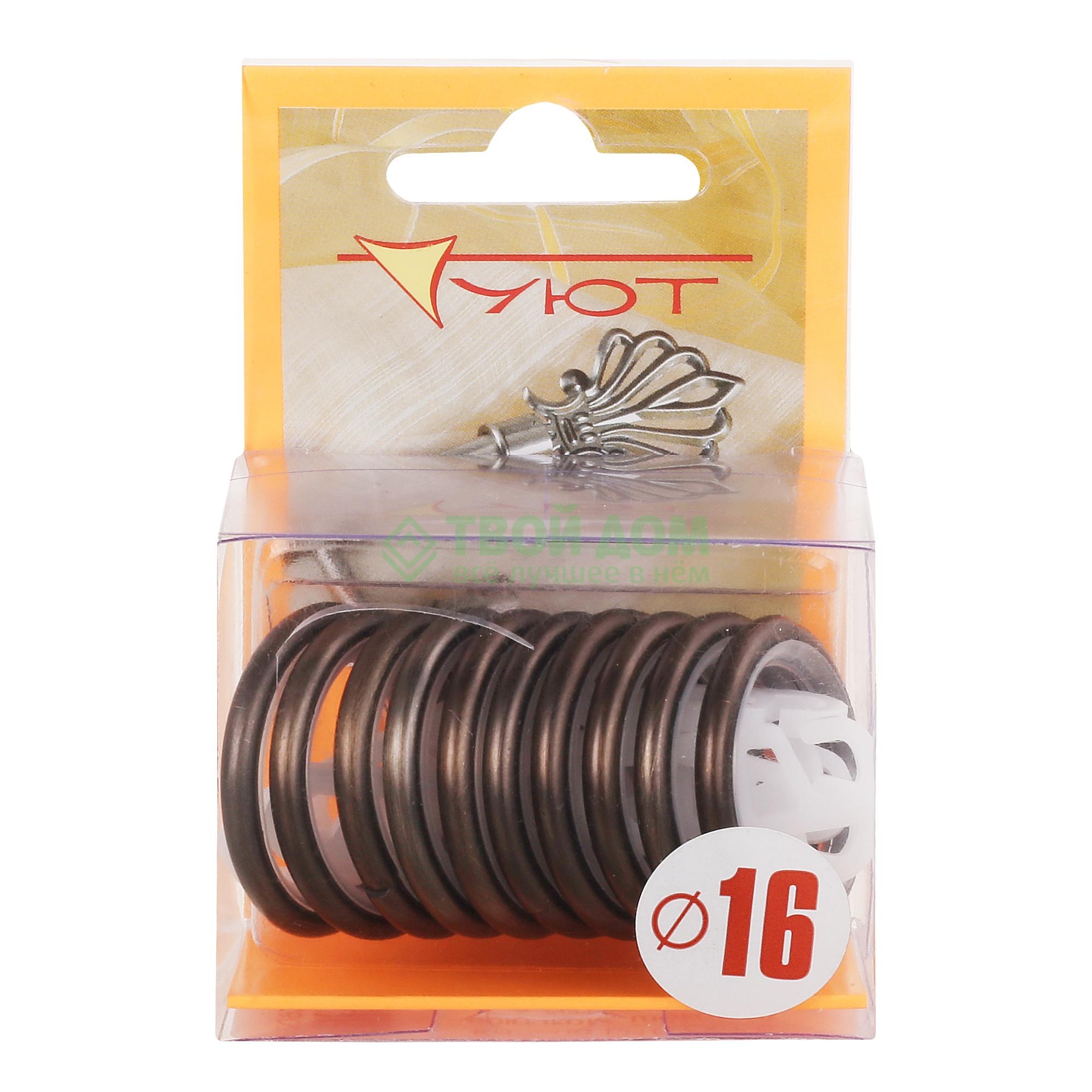 

Кольца с крючками D16 см 10 шт. Шоколад Уют, Коричневый/шоколад