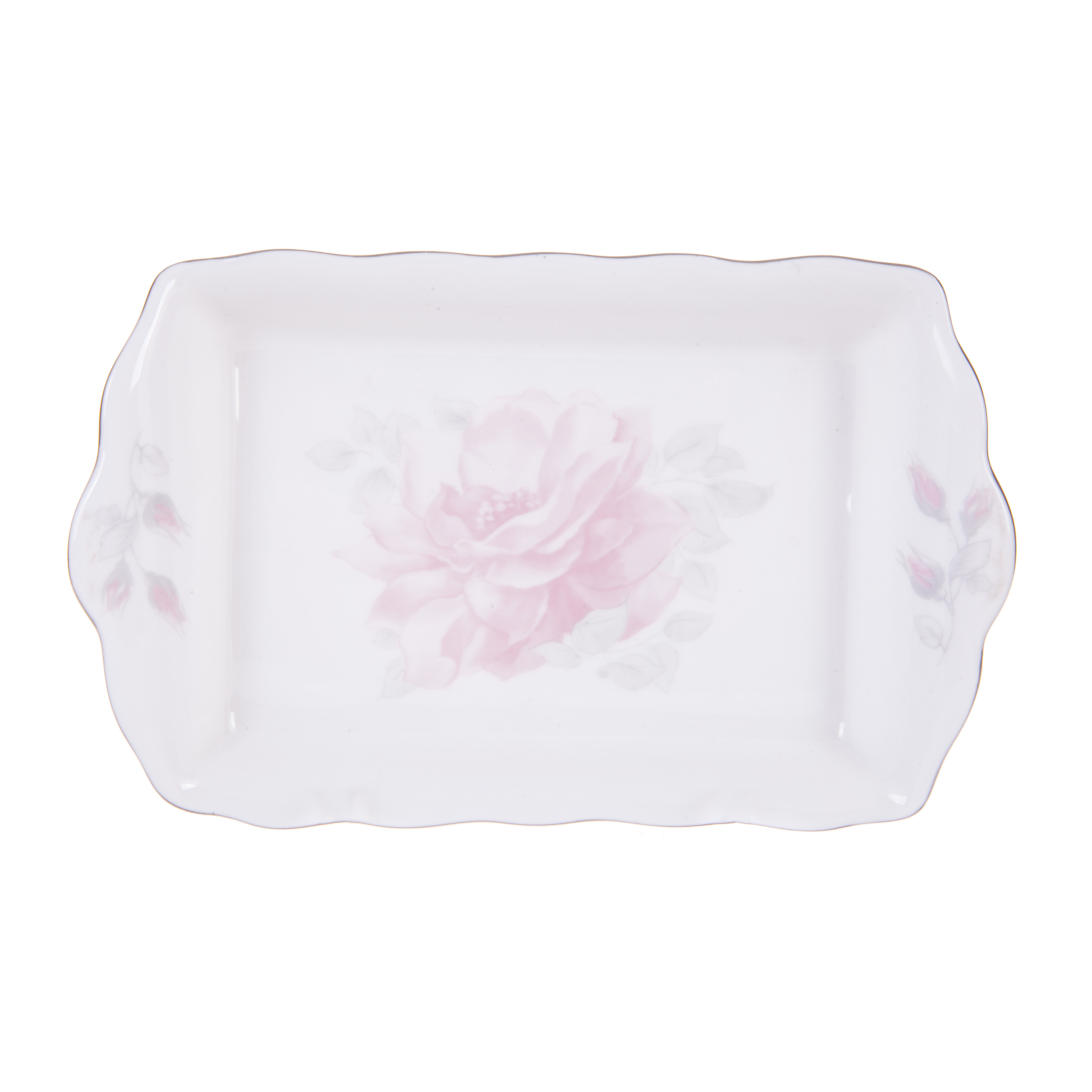 

Блюдо для масла Hatori Шиповник 18 см, Белый+розовый