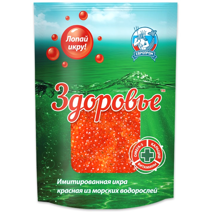 Икра Здоровье из морских водорослей со вкусом лососевой икры имитация, 150 г