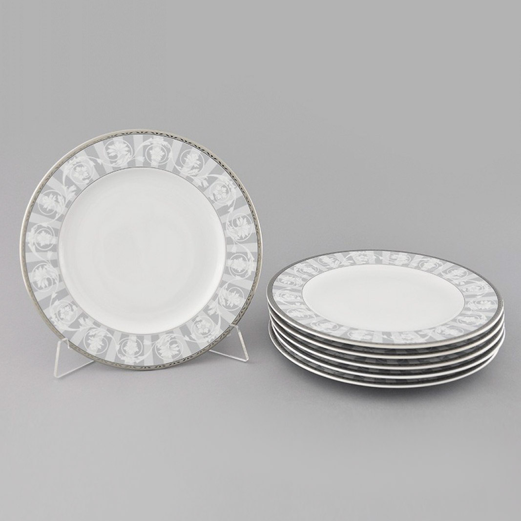 Набор тарелок Leander 25 см 6 шт, цвет белый - фото 1