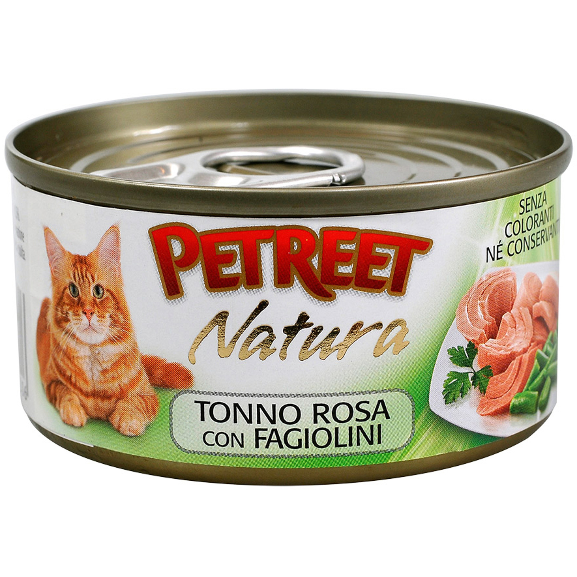 фото Корм для кошек petreet кусочки розового тунца с зеленой фасолью 70г