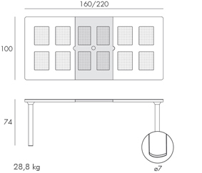 Стол раздвижной Nardi Libeccio Grey (4755910000), цвет серый, размер 160/220 х100х74 см - фото 2