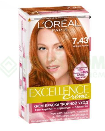 фото Краска l’oreal excellence creme 7.43 270 мл медный русый (a6090226) loreal