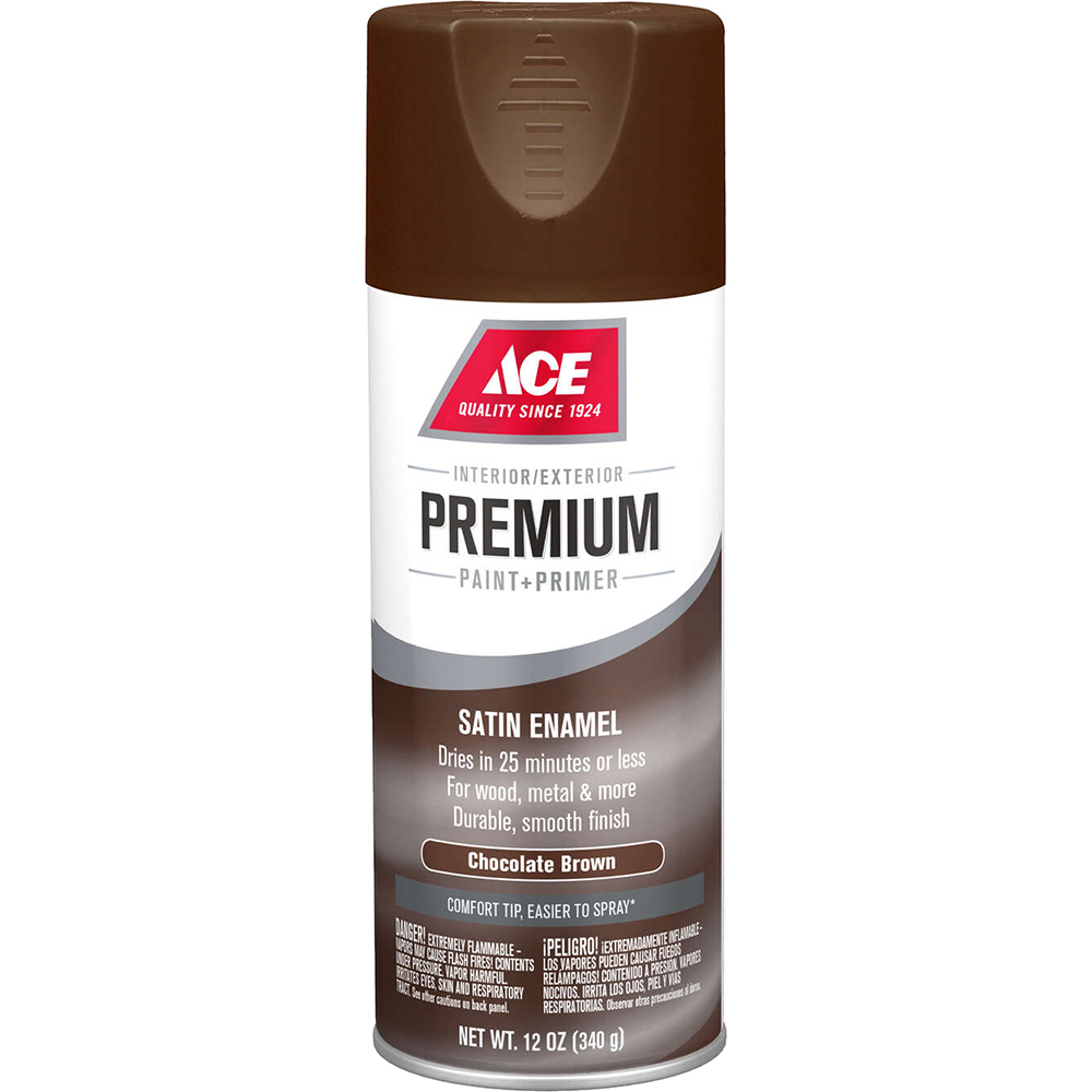 Краска аэрозольная Ace Premium Enamel шоколадно-коричневый сатин 1373679 0,355 мл