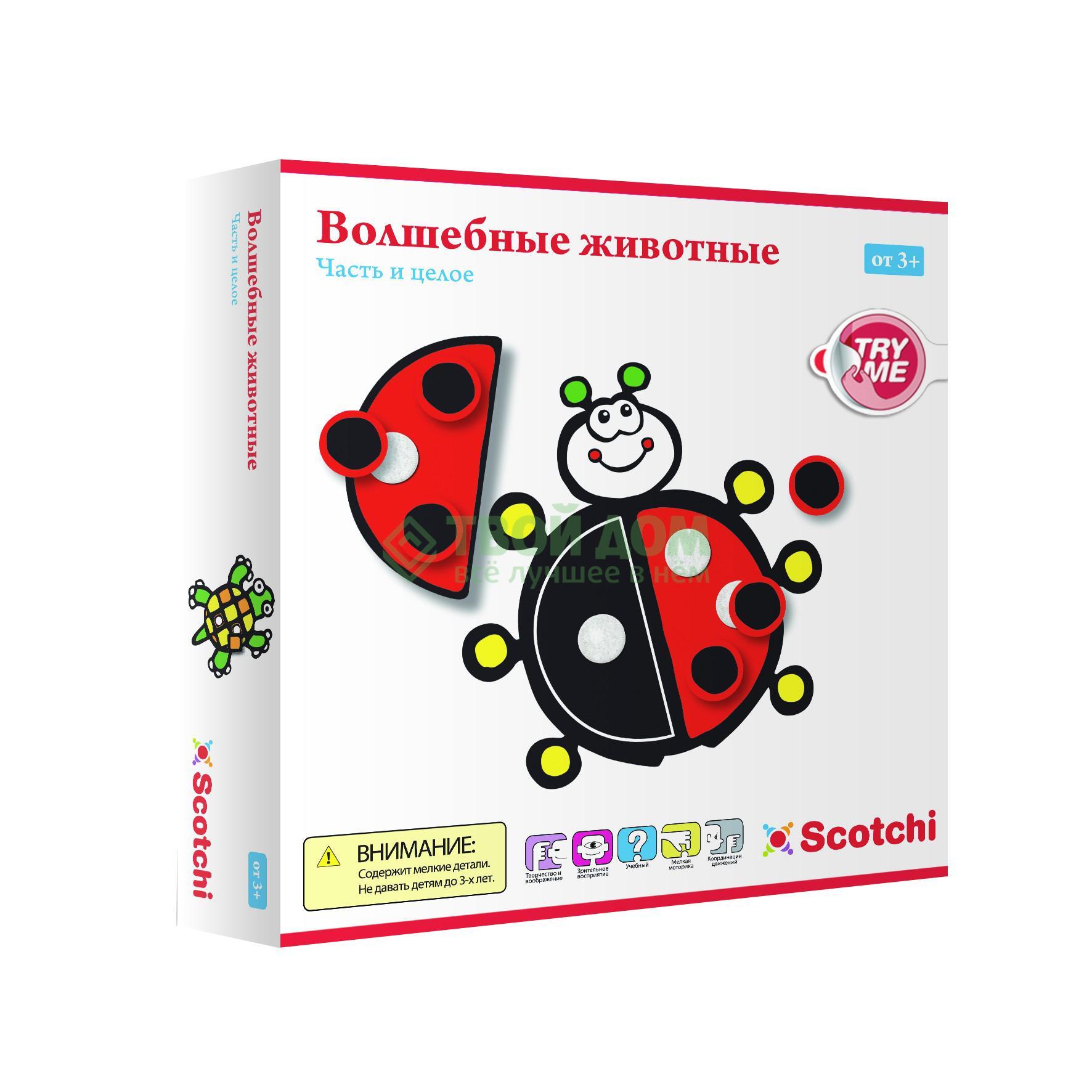 

Развивающая игрушка Scotchi Игрушка -волшебные животные, Черный;белый;красный