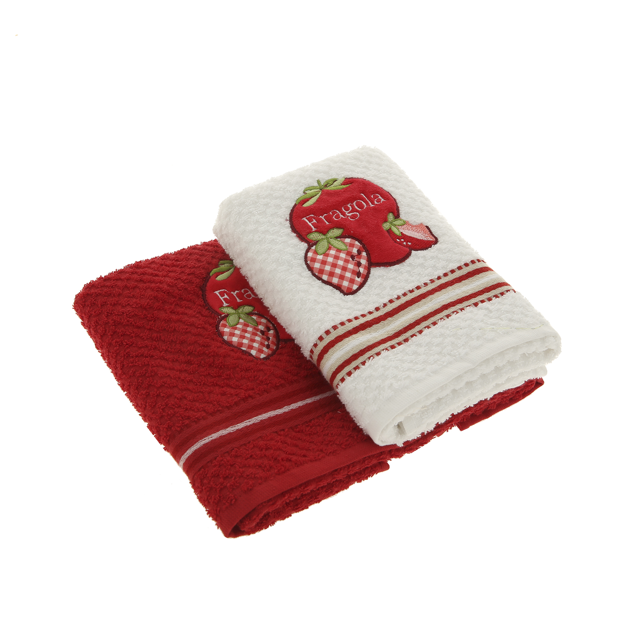 

Набор полотенец кухонных fragola 2шт 45х70, Белый;красный