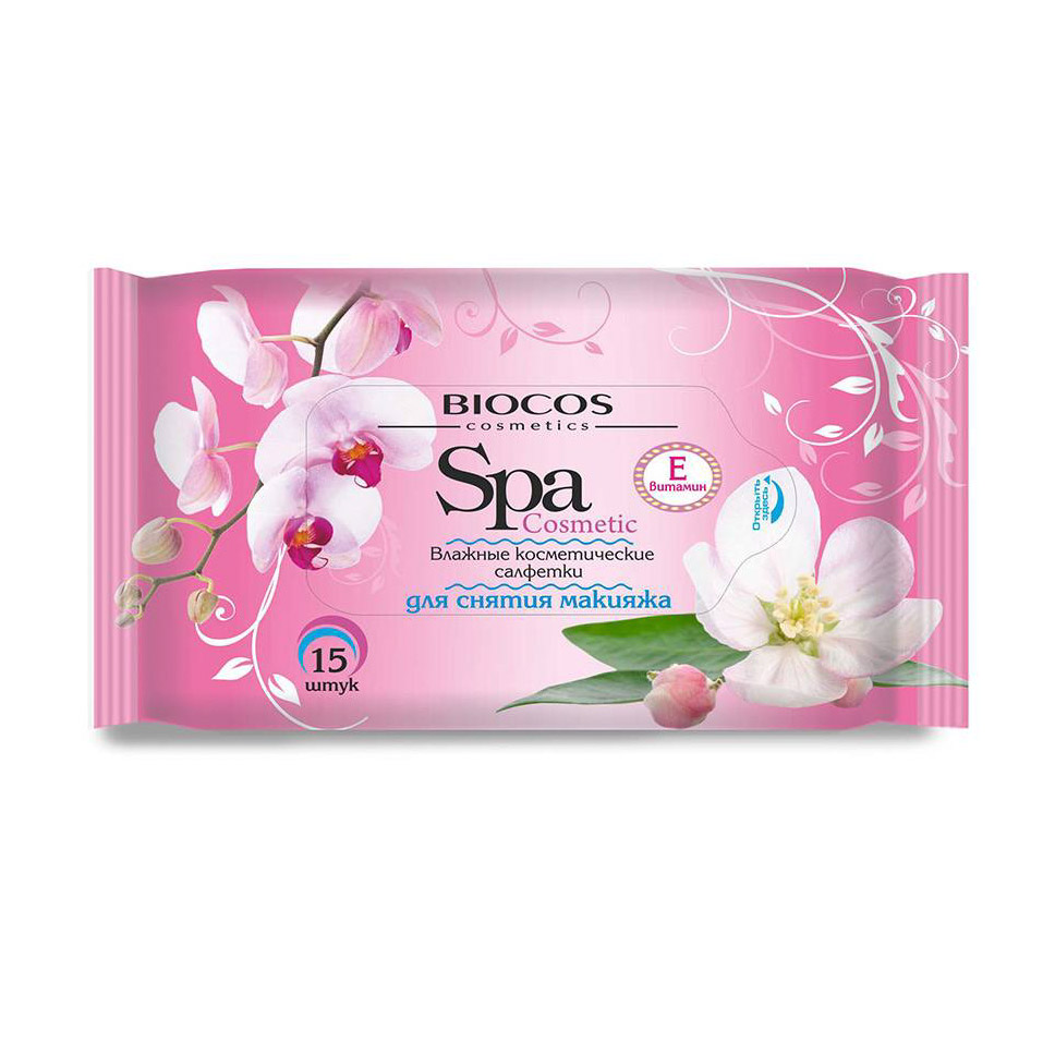 Салфетки для снятия макияжа Biocos SPA Cosmetic 15 шт, цвет белый - фото 1