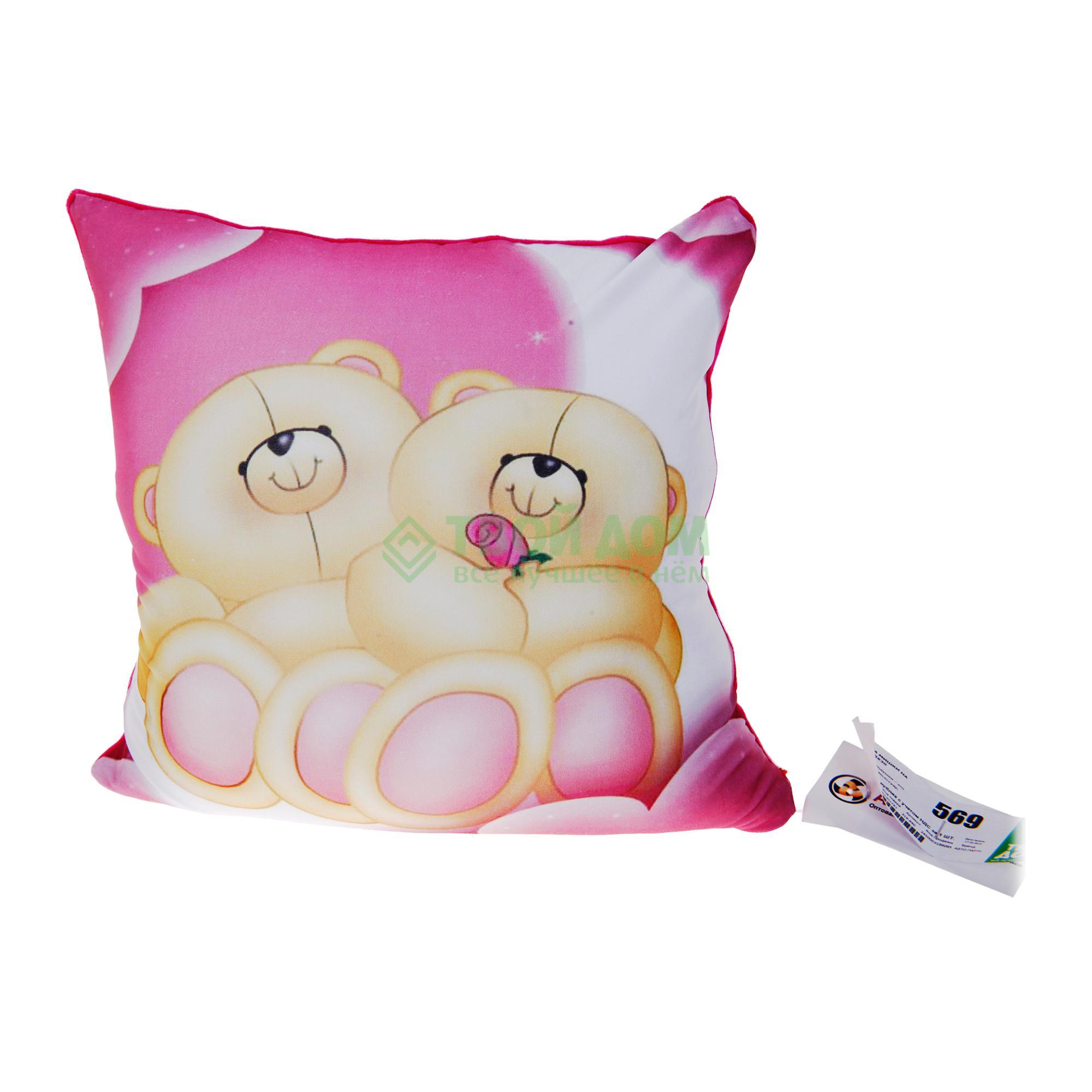 

Подушка Без бренда Подушка мишки на месяце 30x30 (319-440, Розовый;желтый