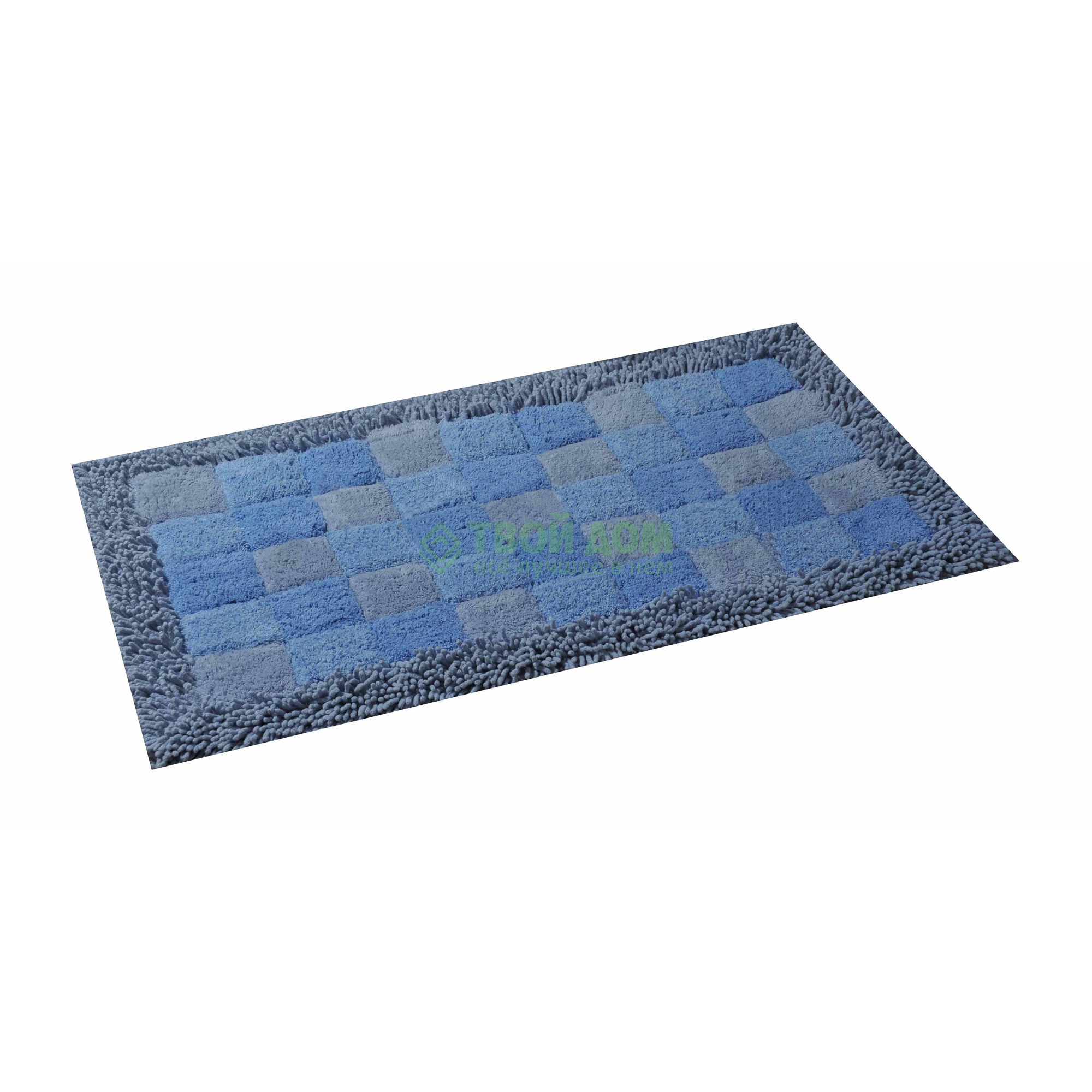 

Набор ковриков Fora Коврик для ванной "Шахматы" двойной, голубой 60*100cm+60*50cm (1845-2 100BL